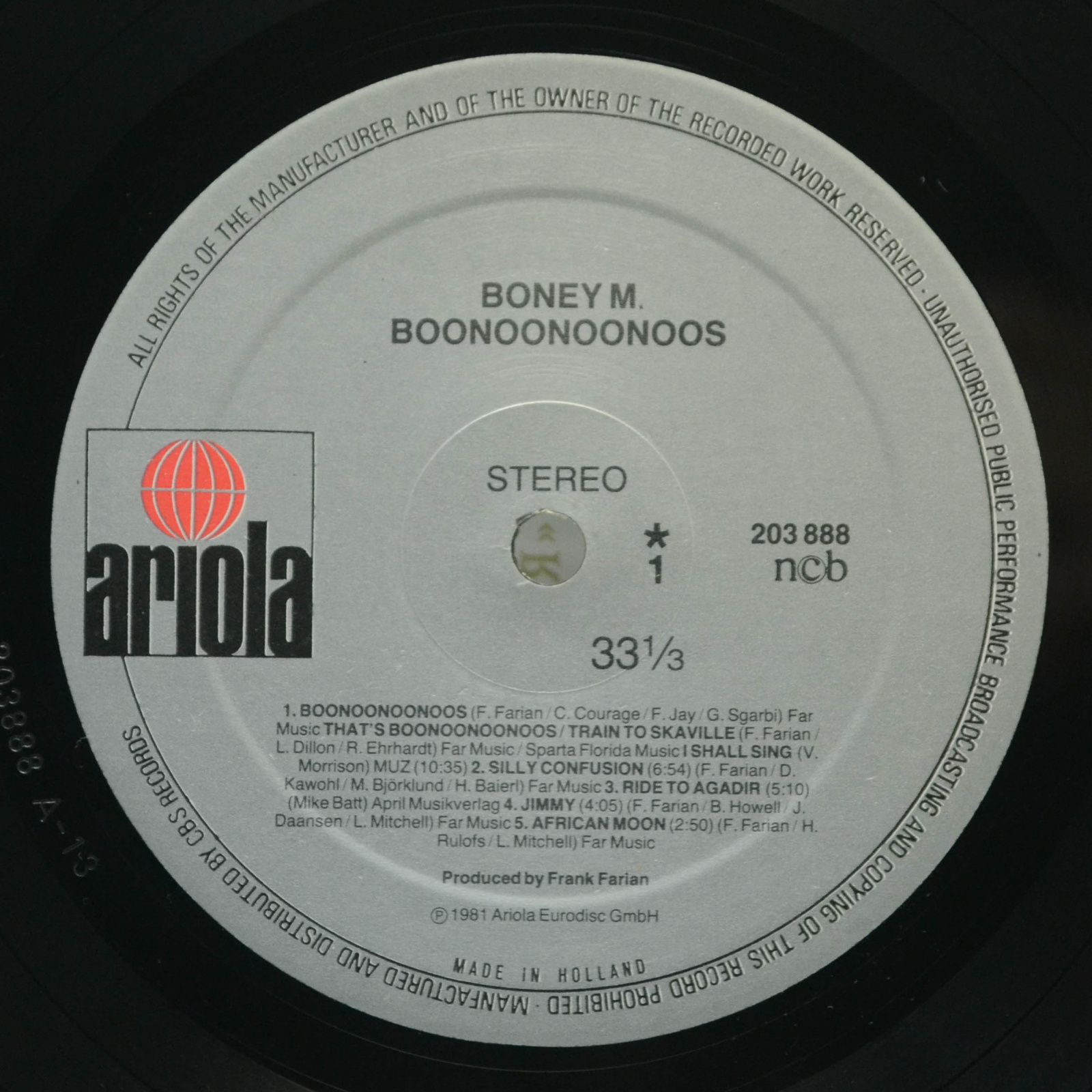 Boney M. — Boonoonoonoos (poster), 1981