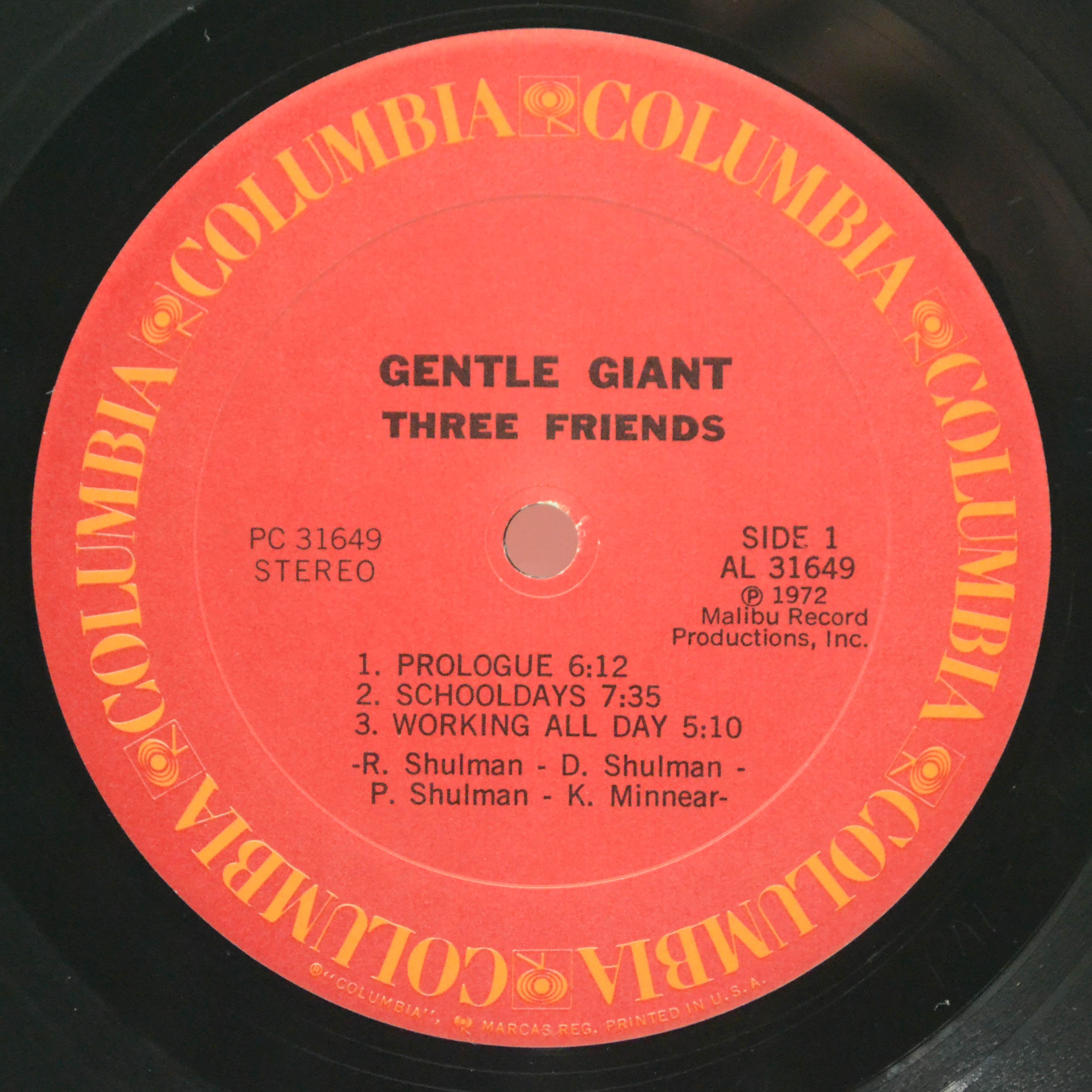 Gentle Giant — Three Friends (USA), 1972