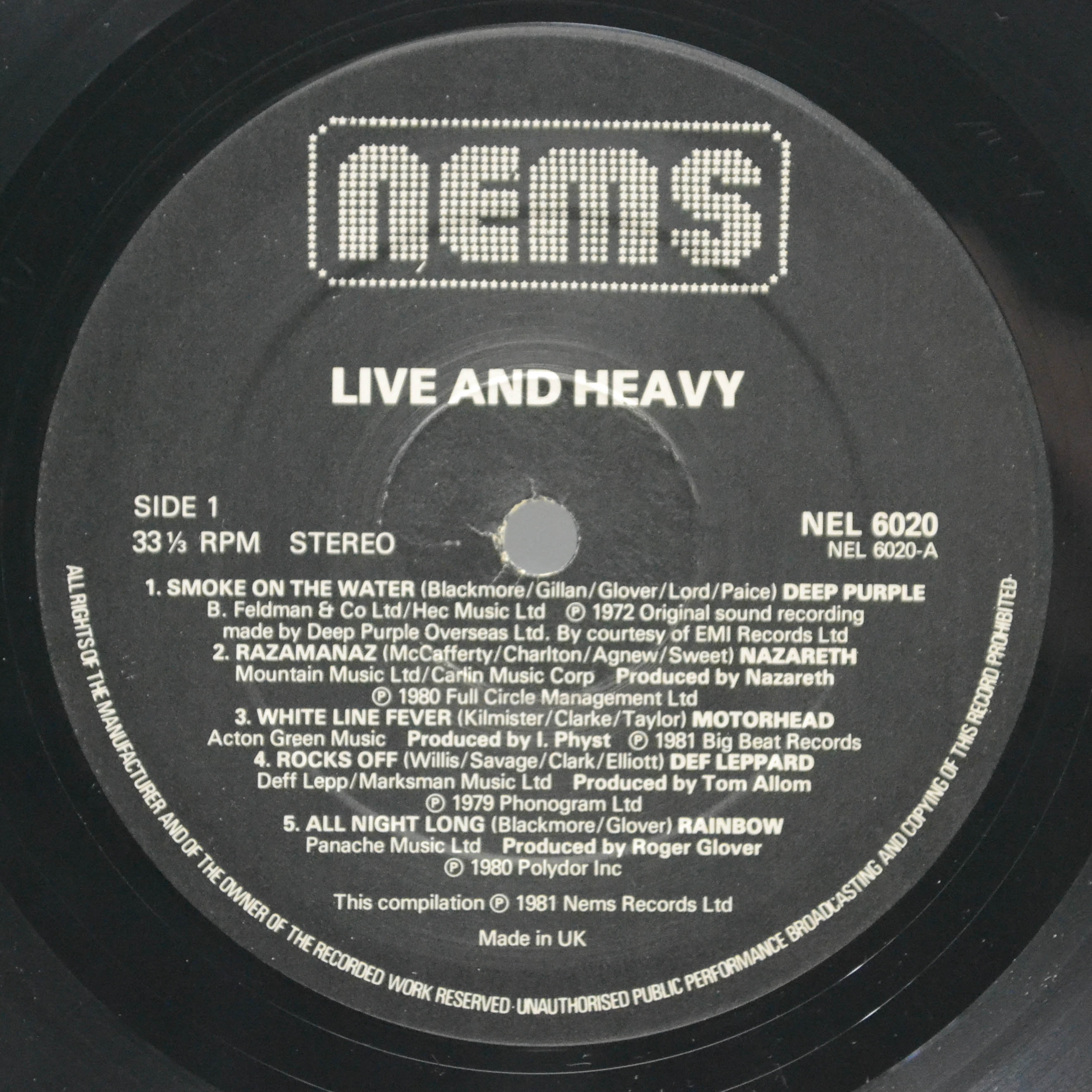 Various — Live And Heavy (UK), 1981