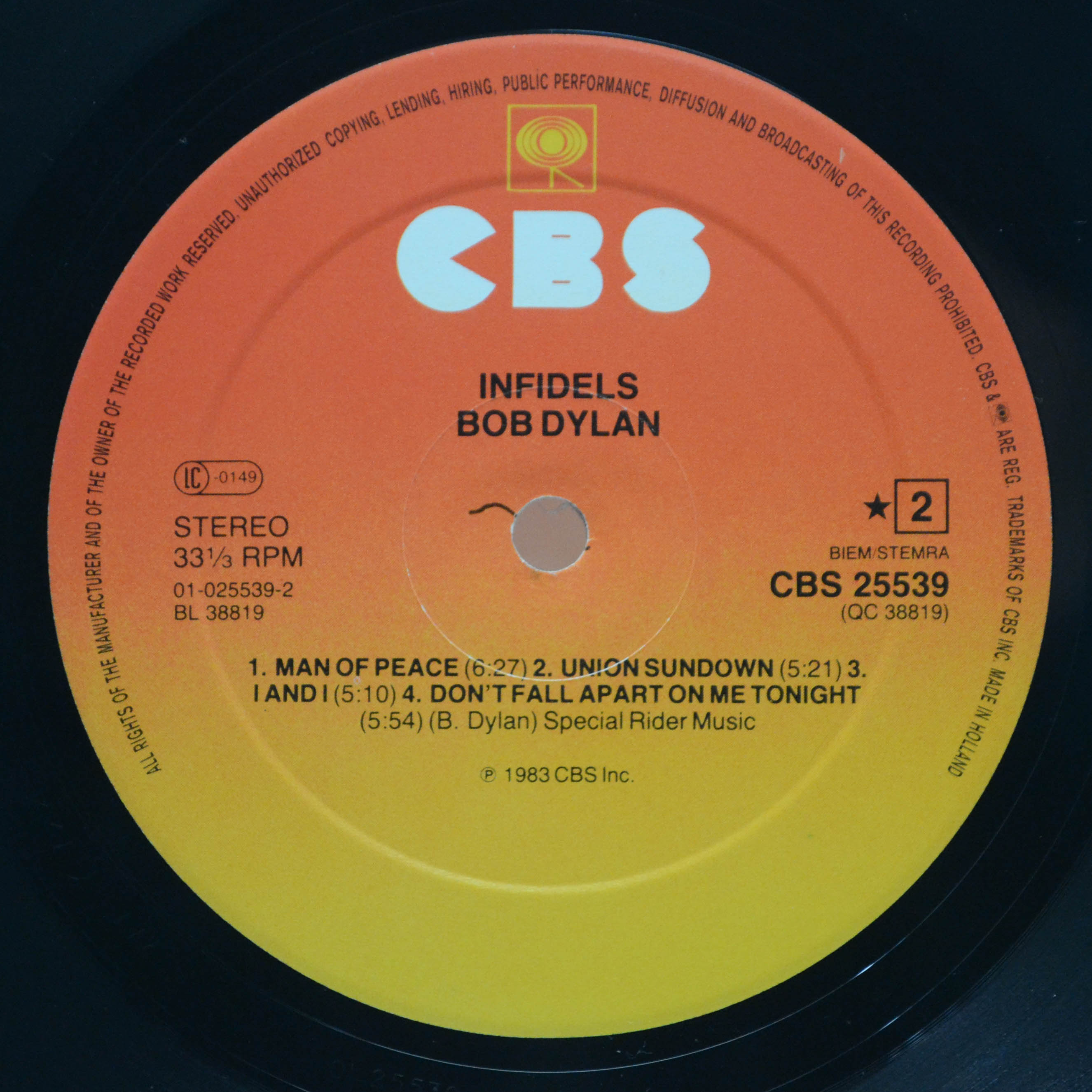 Bob Dylan — Infidels, 1983