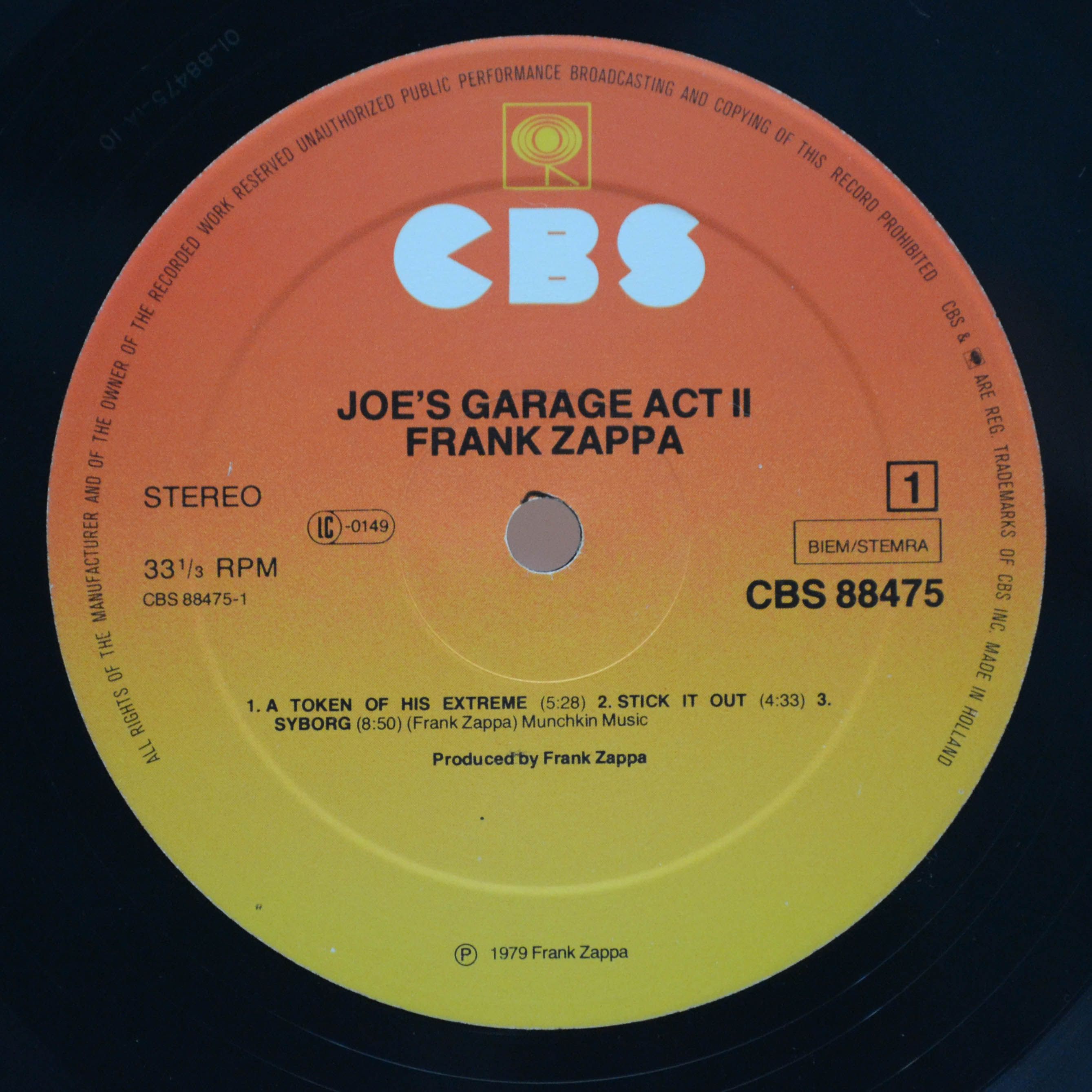 Frank Zappa — Joe's Garage Acts II & III (2LP), 1979