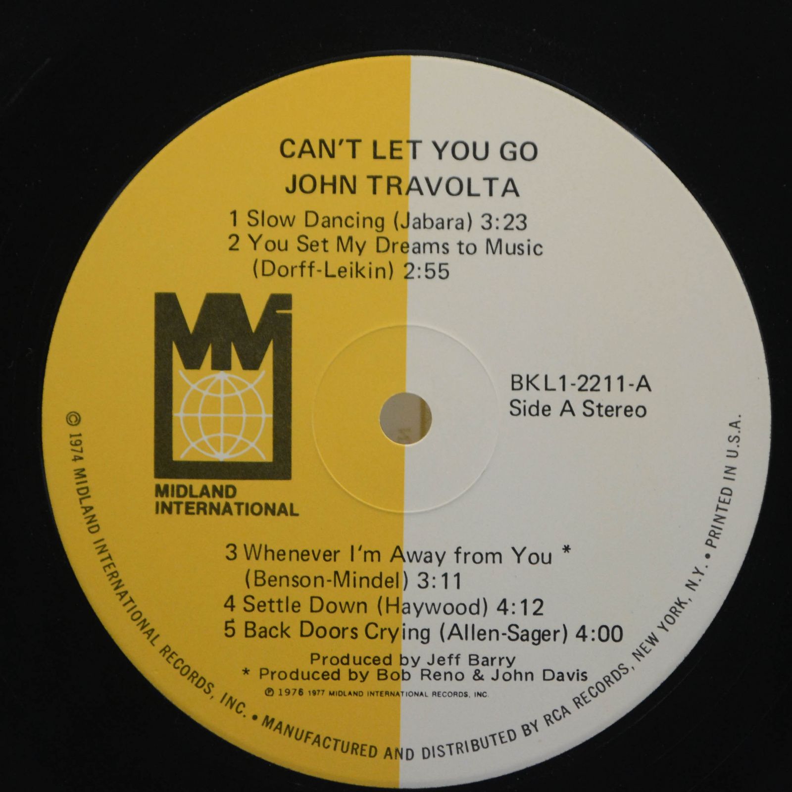John Travolta — Can't Let You Go, 1977