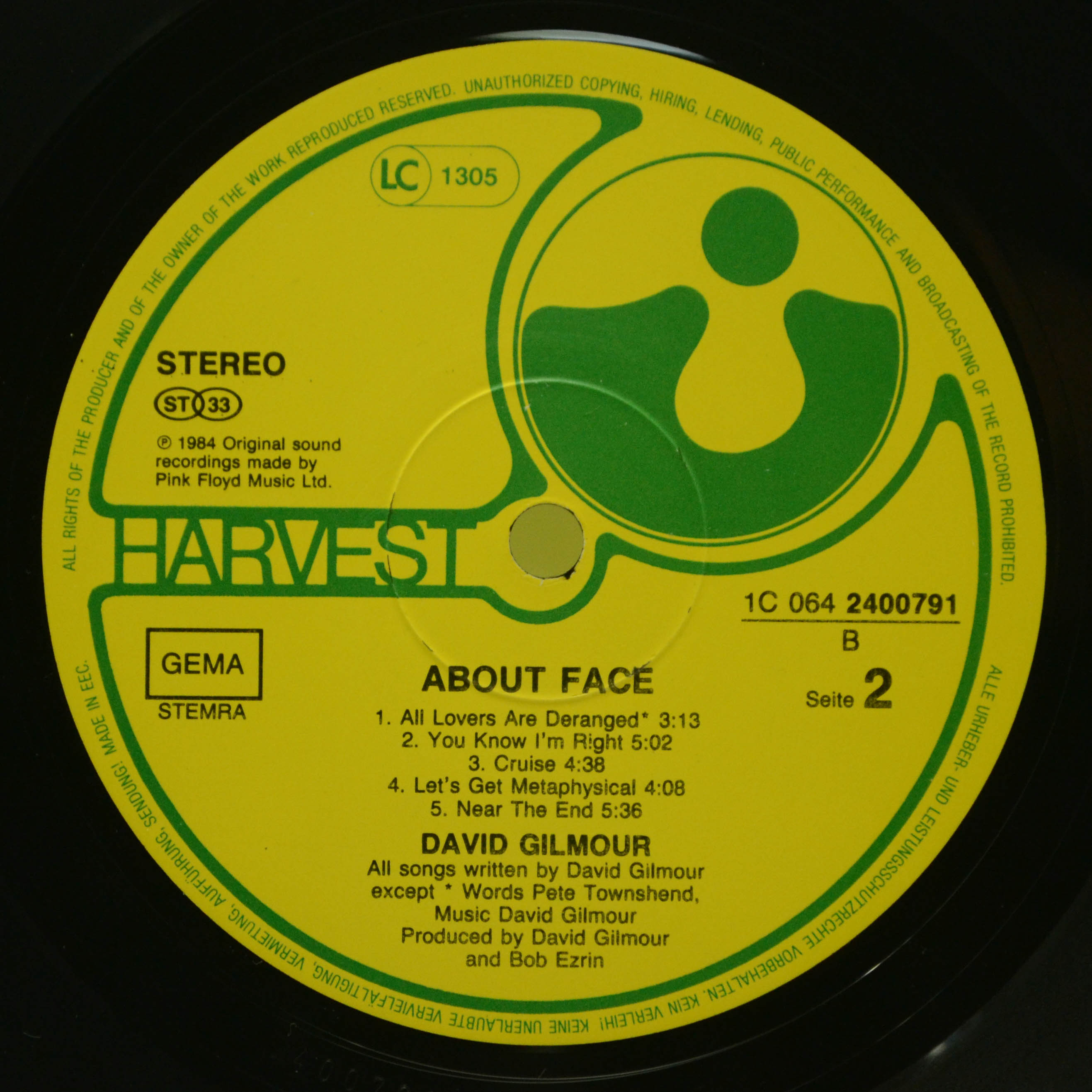 David Gilmour — About Face, 1984