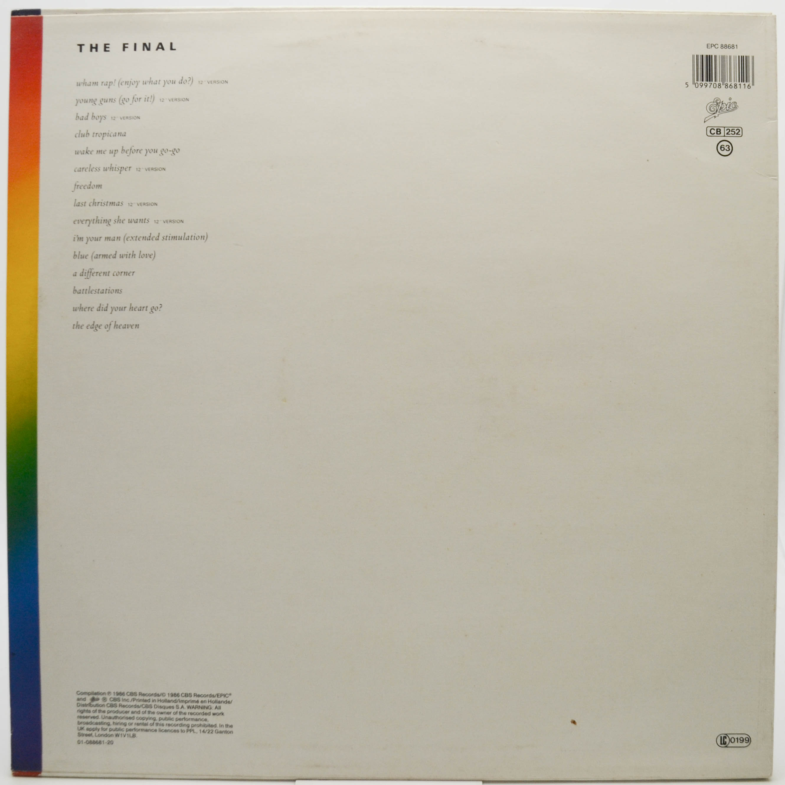 Wham! — The Final (2LP), 1986