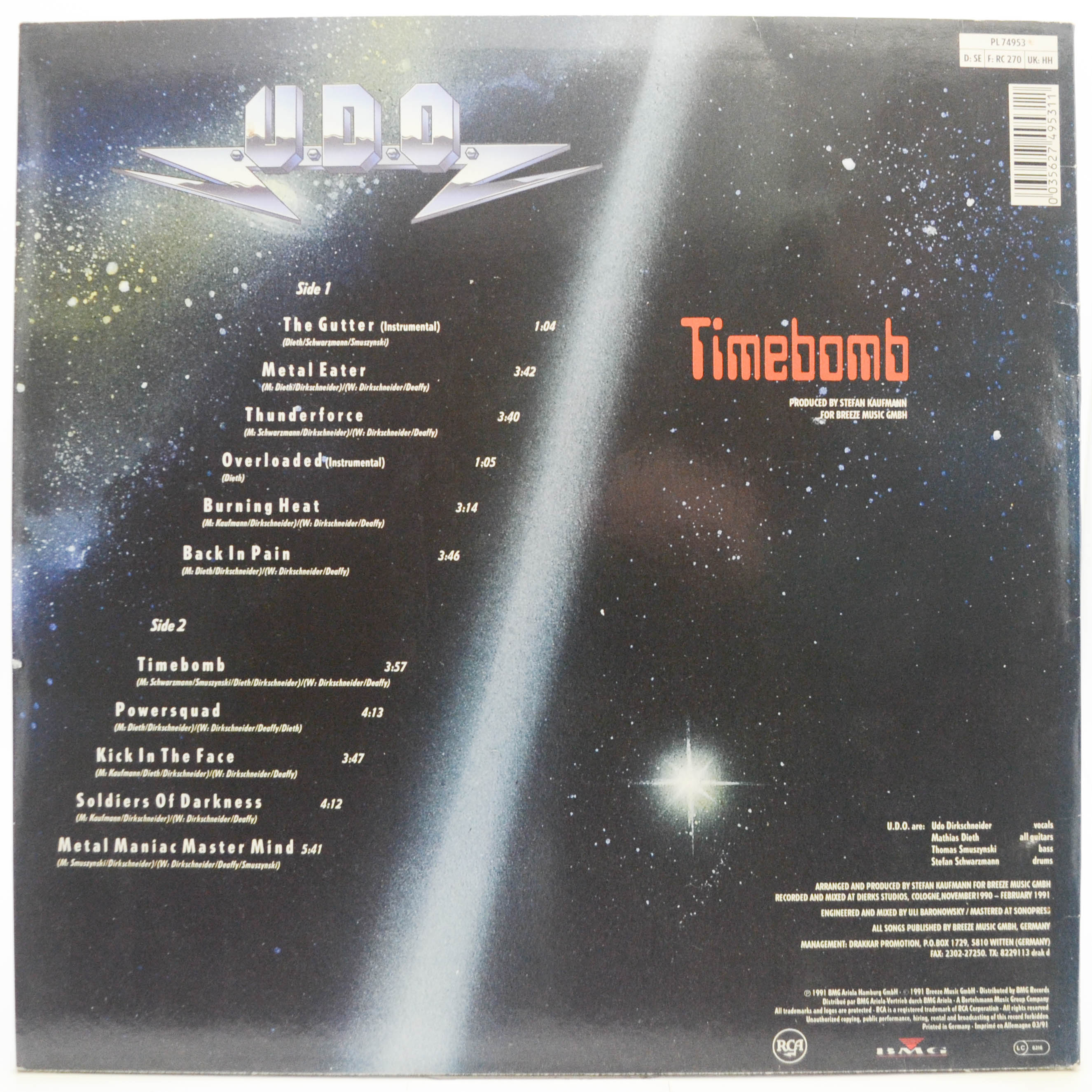 U.D.O. — Timebomb, 1991