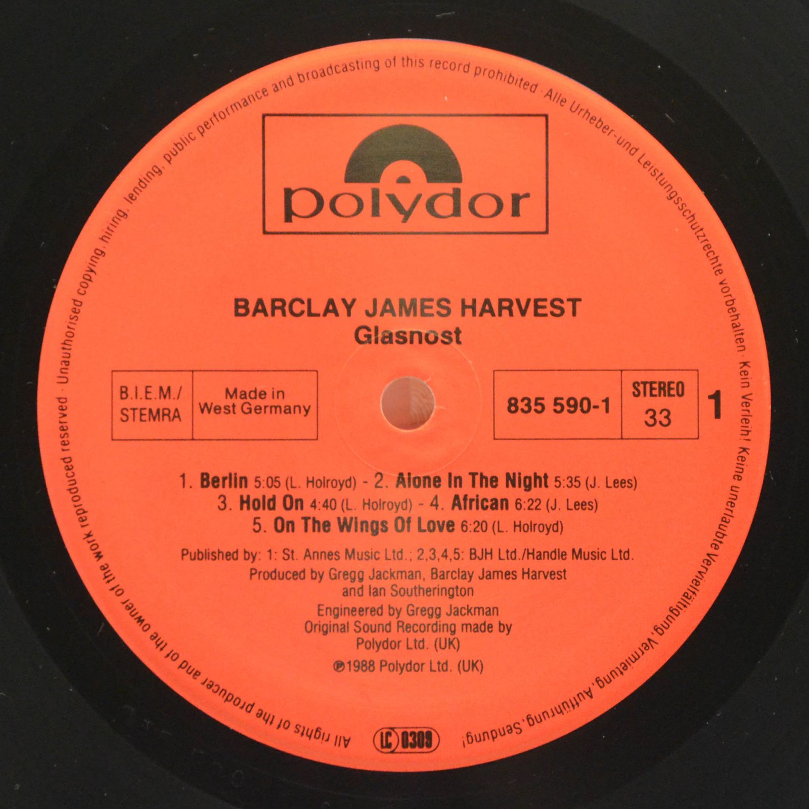Barclay James Harvest — Glasnost, 1988
