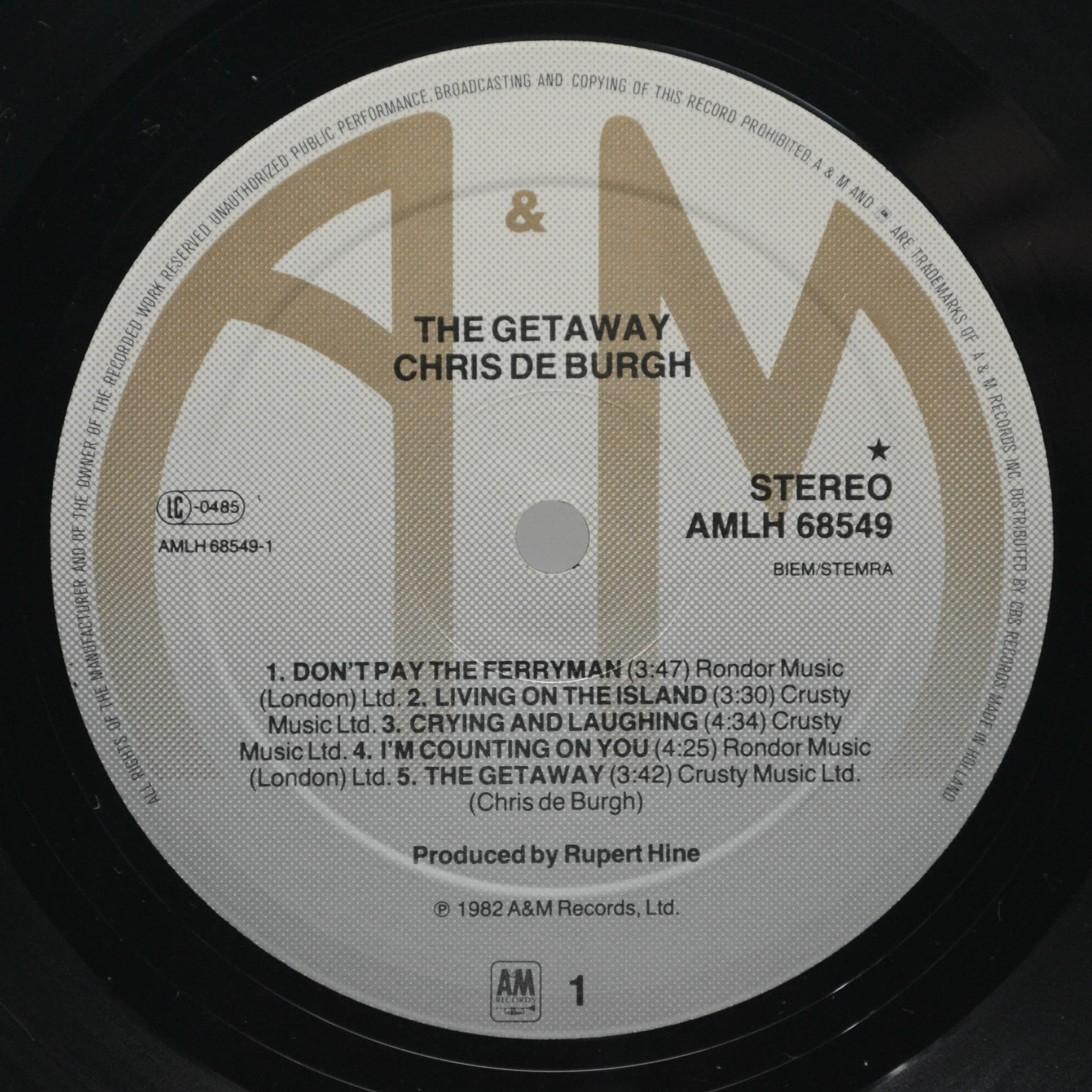 Chris de Burgh — The Getaway, 1982