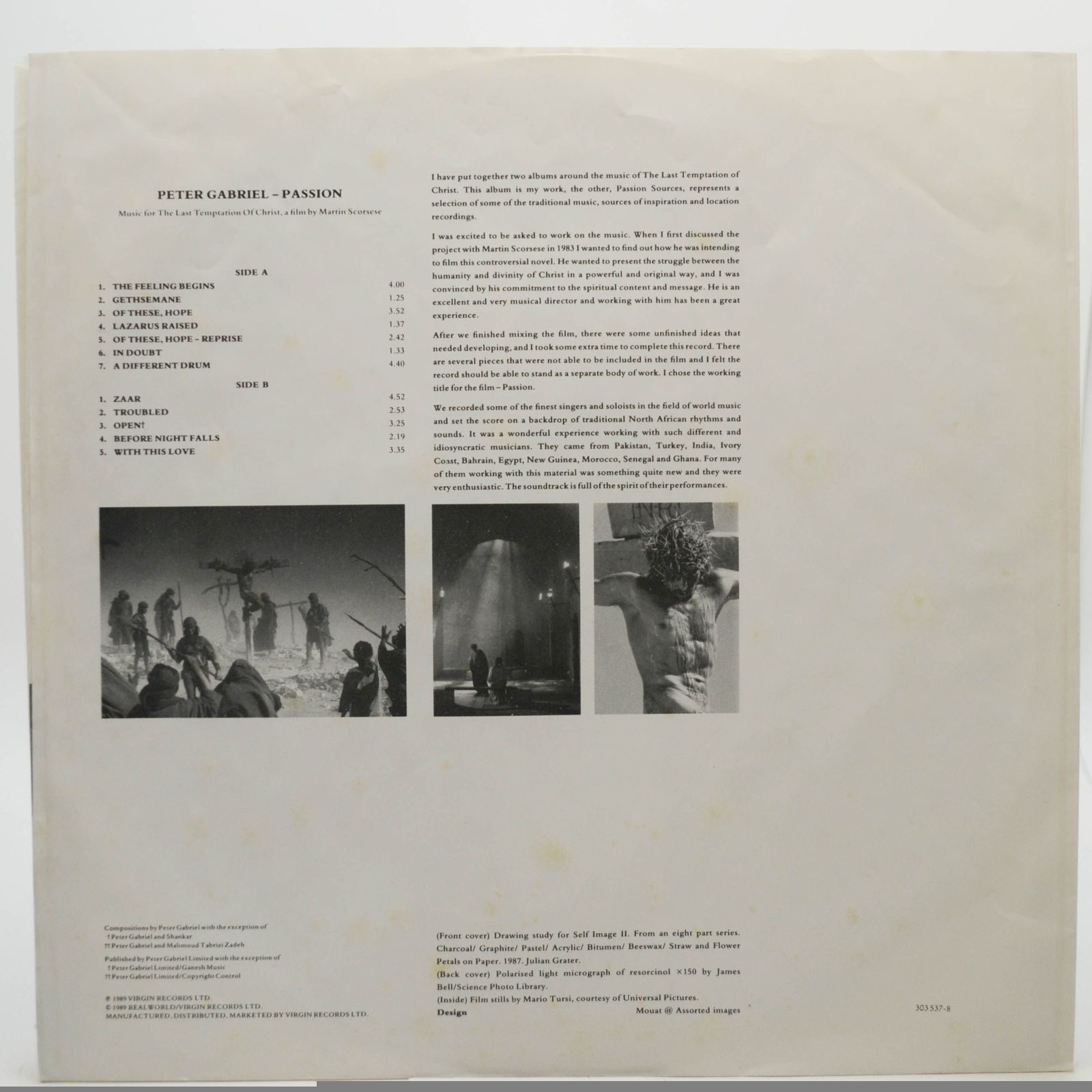 Peter Gabriel — Passion (2LP), 1989