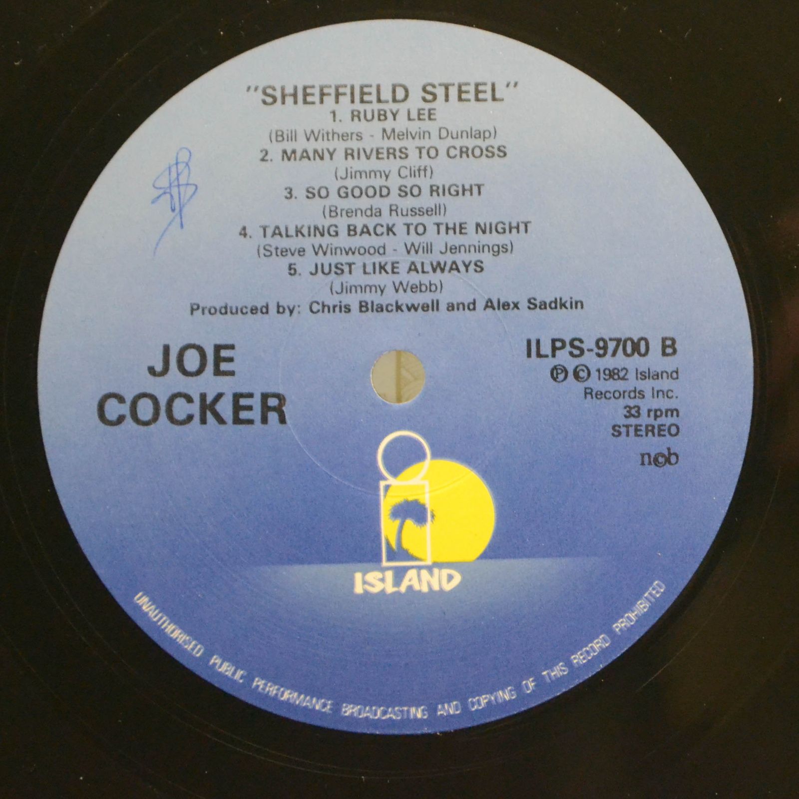 Joe Cocker — Sheffield Steel, 1982