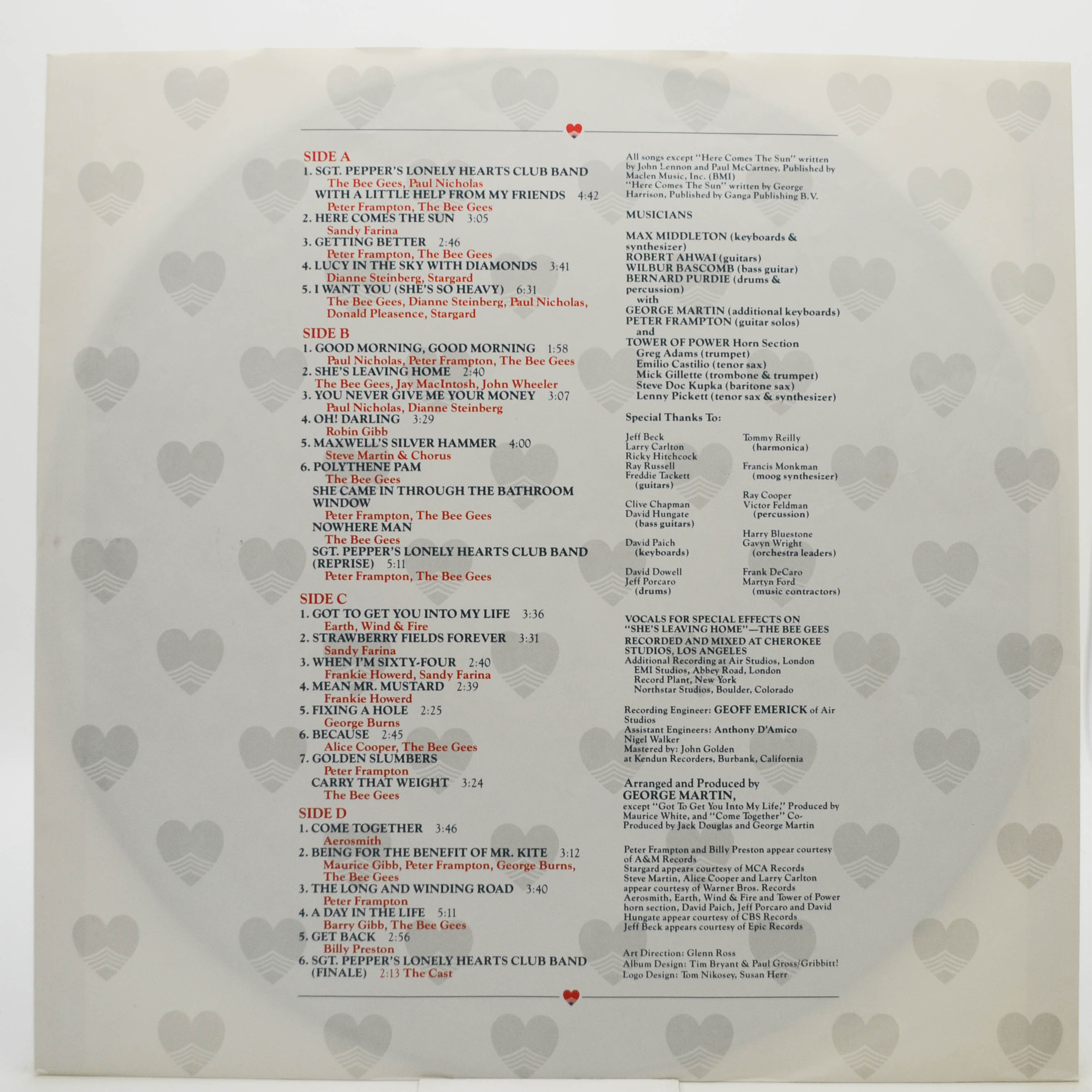 Виниловая пластинка Various — Sgt. Pepper's Lonely Hearts Club Band (The Original Motion Picture Soundtrack) (2LP, poster), 1978