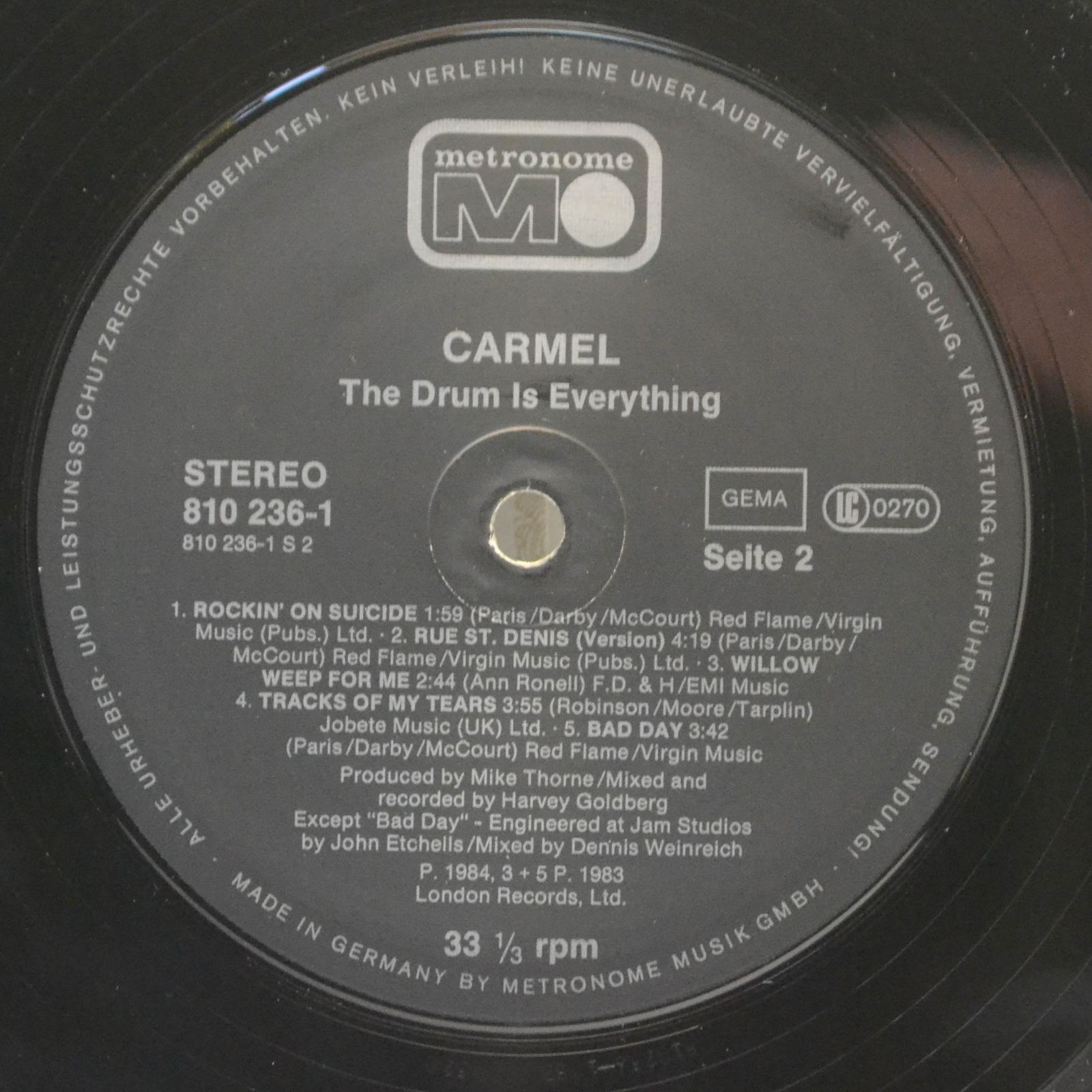 Caramel — The Drum Is Everything, 1984