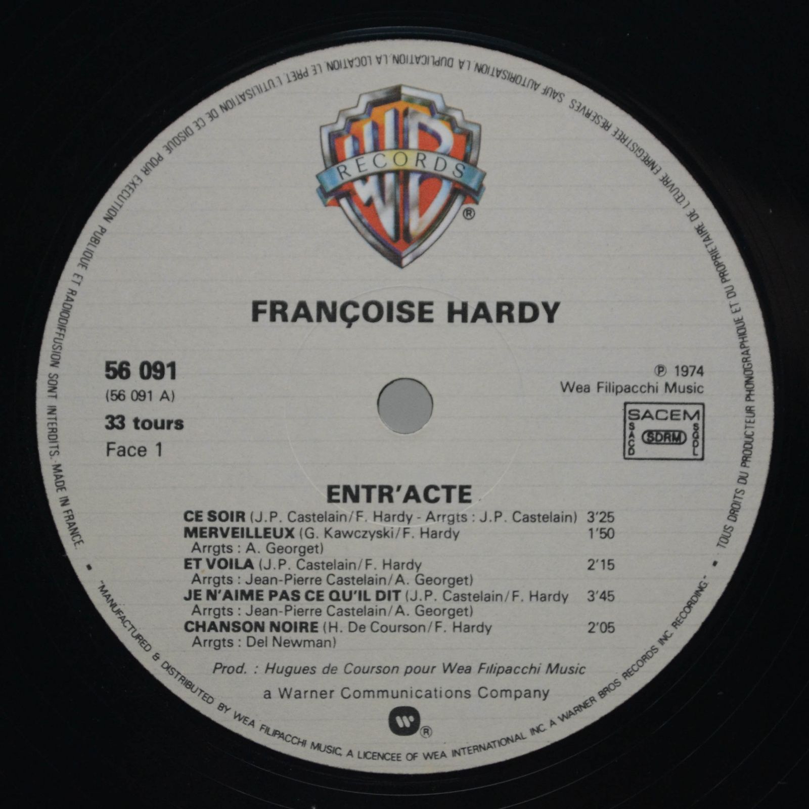 Françoise Hardy — Entr'acte (France), 1974