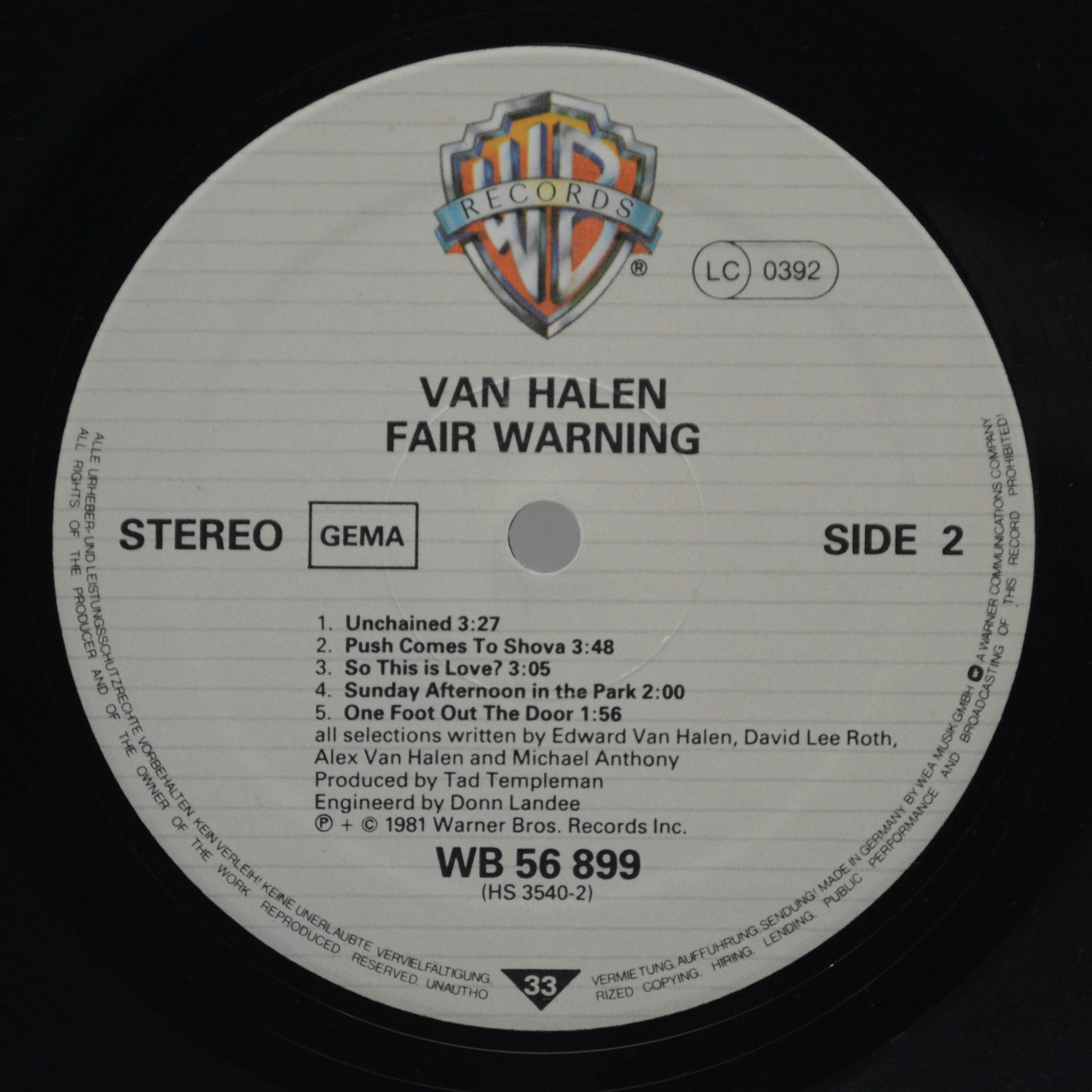 Van Halen — Fair Warning, 1981