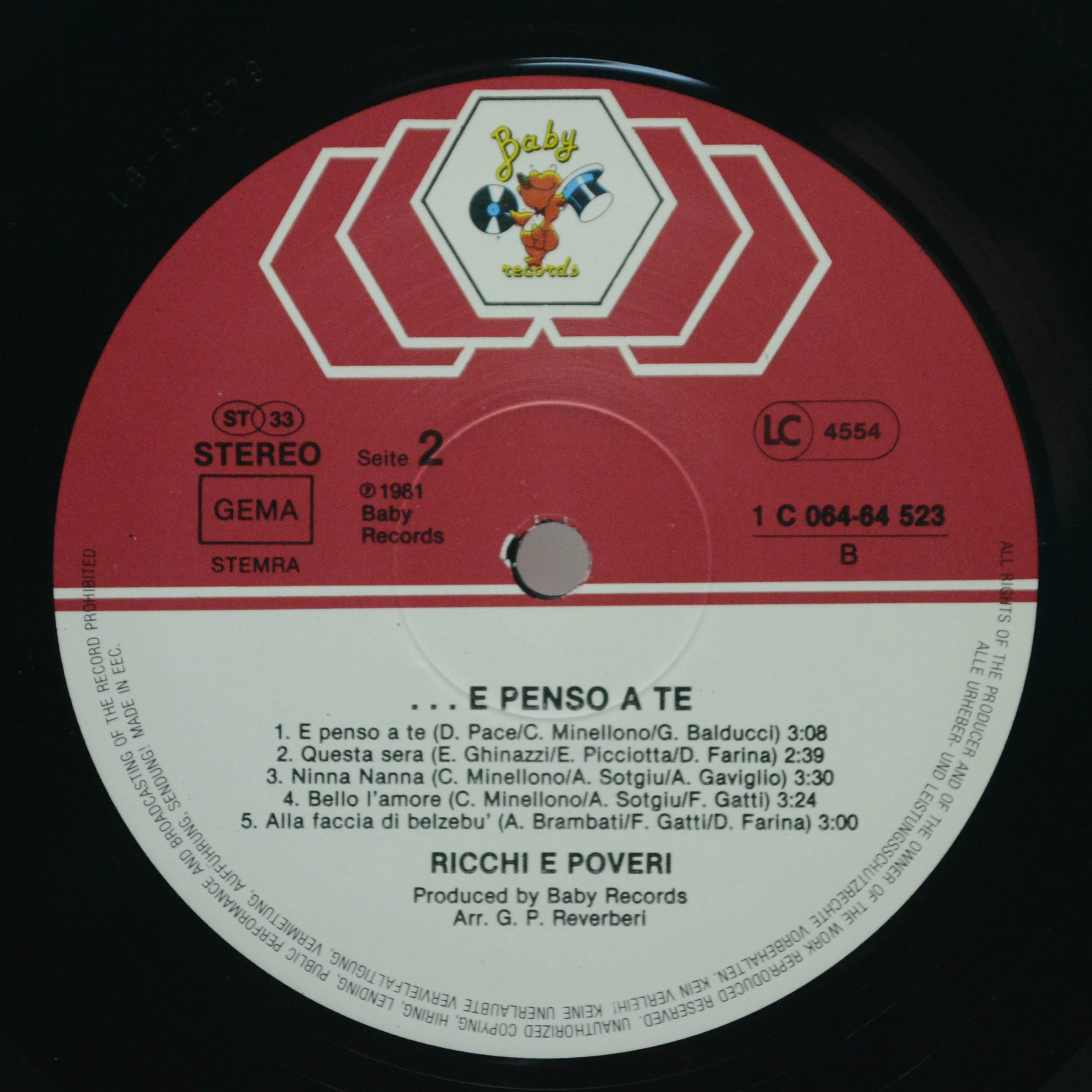 Ricchi E Poveri — ...E Penso A Te, 1981