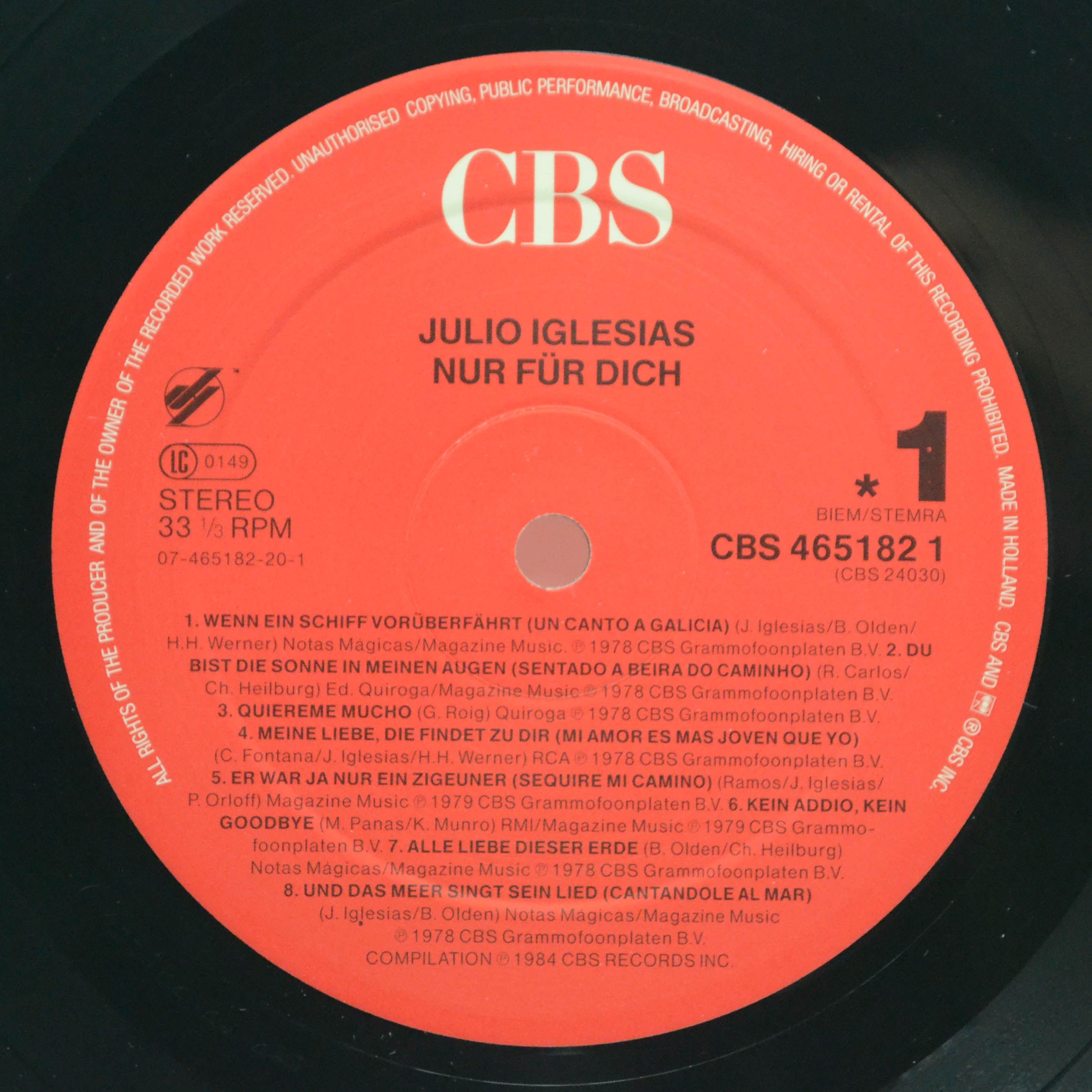 Julio Iglesias — Nur Für Dich, 1989