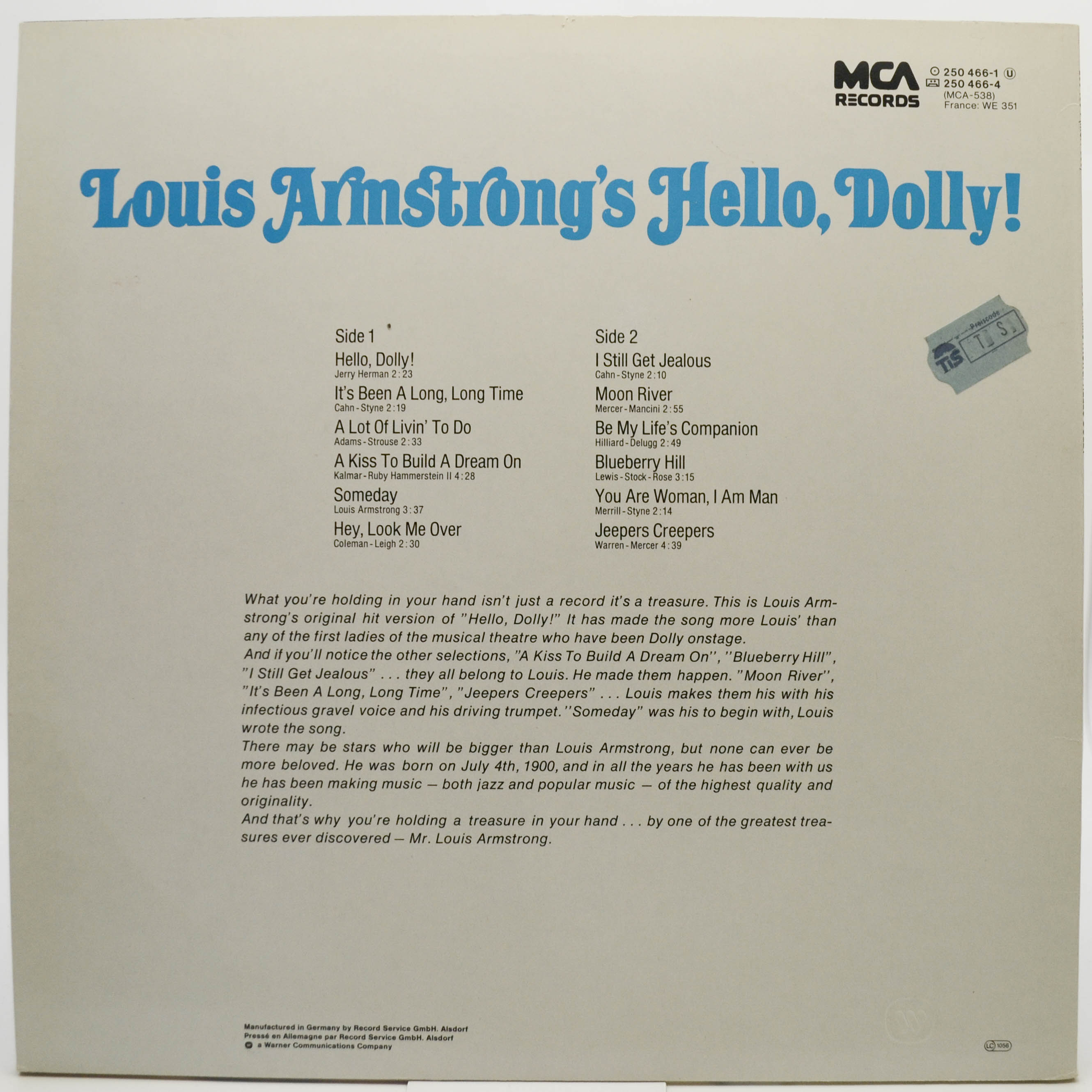 Louis Armstrong — Louis Armstrong's Hello Dolly!, 1970