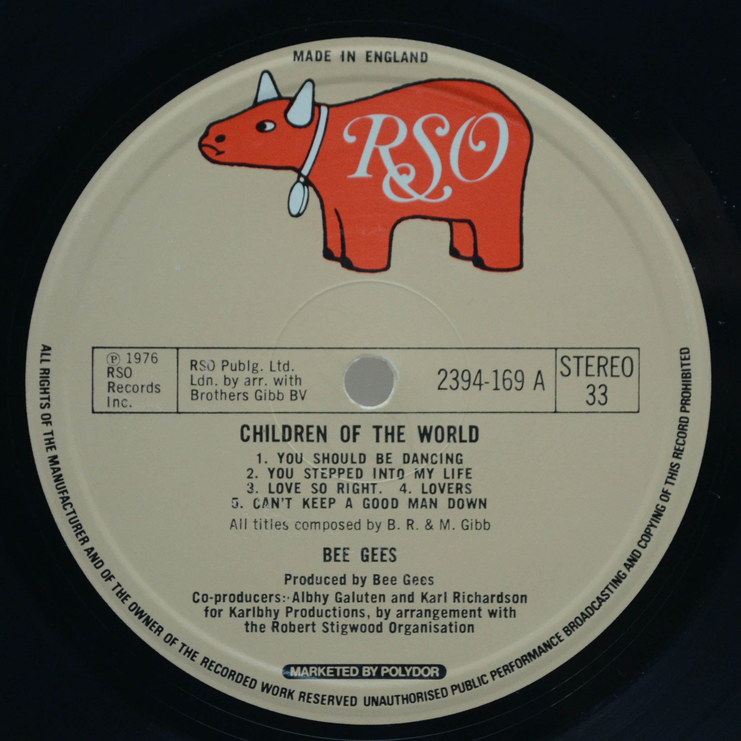 Виниловая пластинка Bee Gees — Children Of The World (1-st, UK), 1976