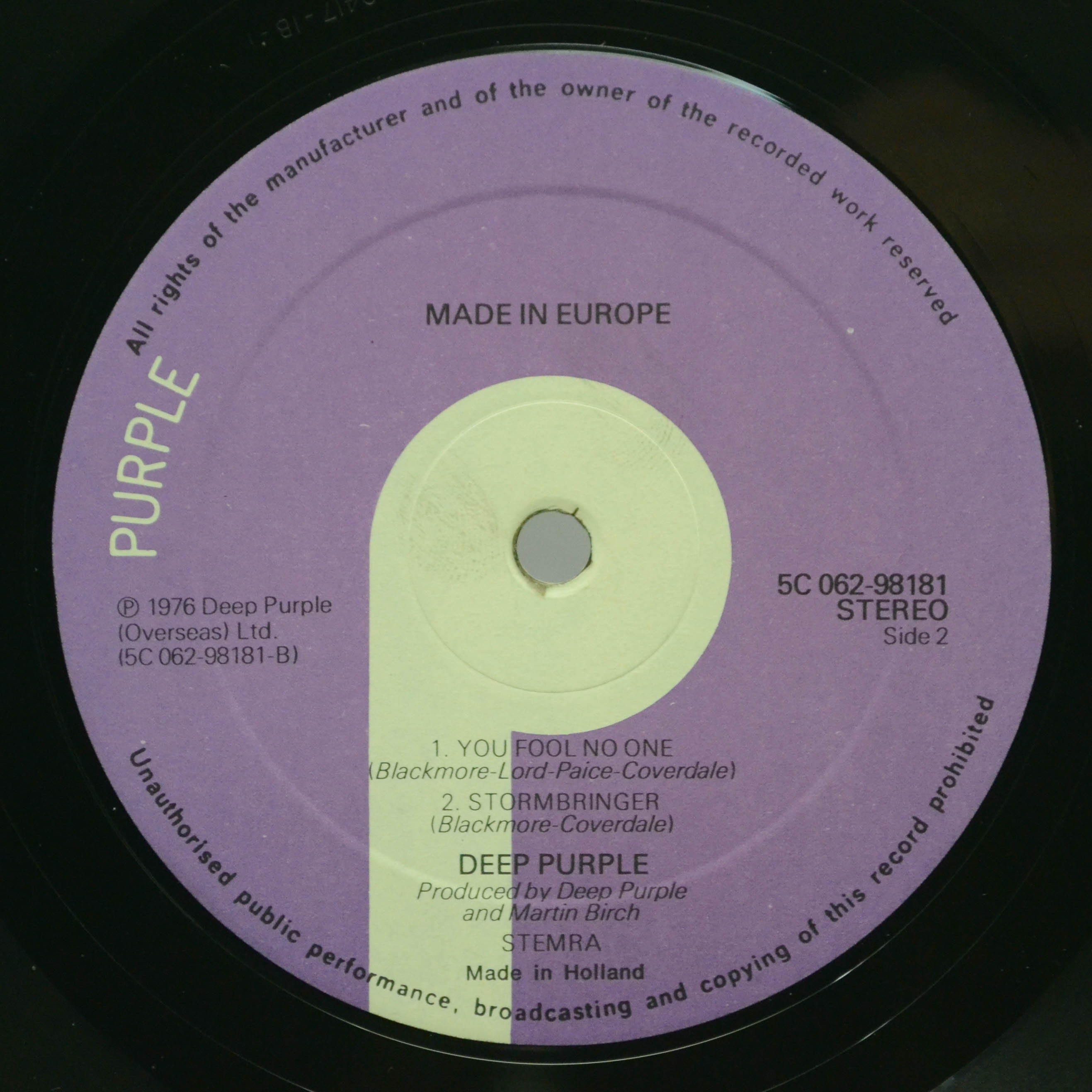 Deep Purple — Made In Europe, 1976
