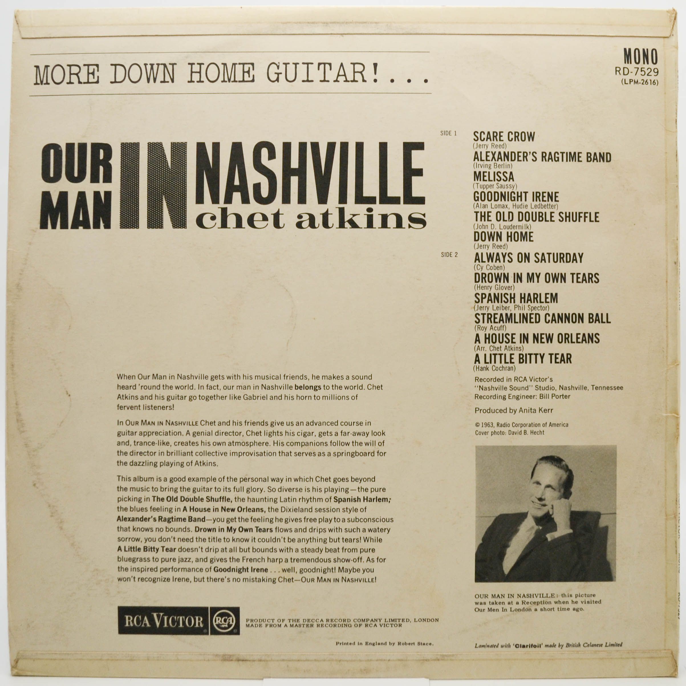 Chet Atkins — Our Man In Nashville (UK), 1963