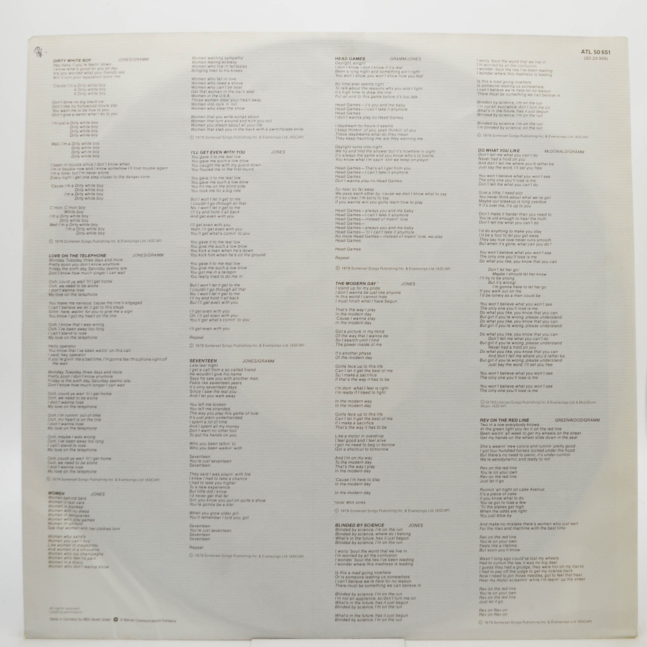 Foreigner — Head Games, 1979