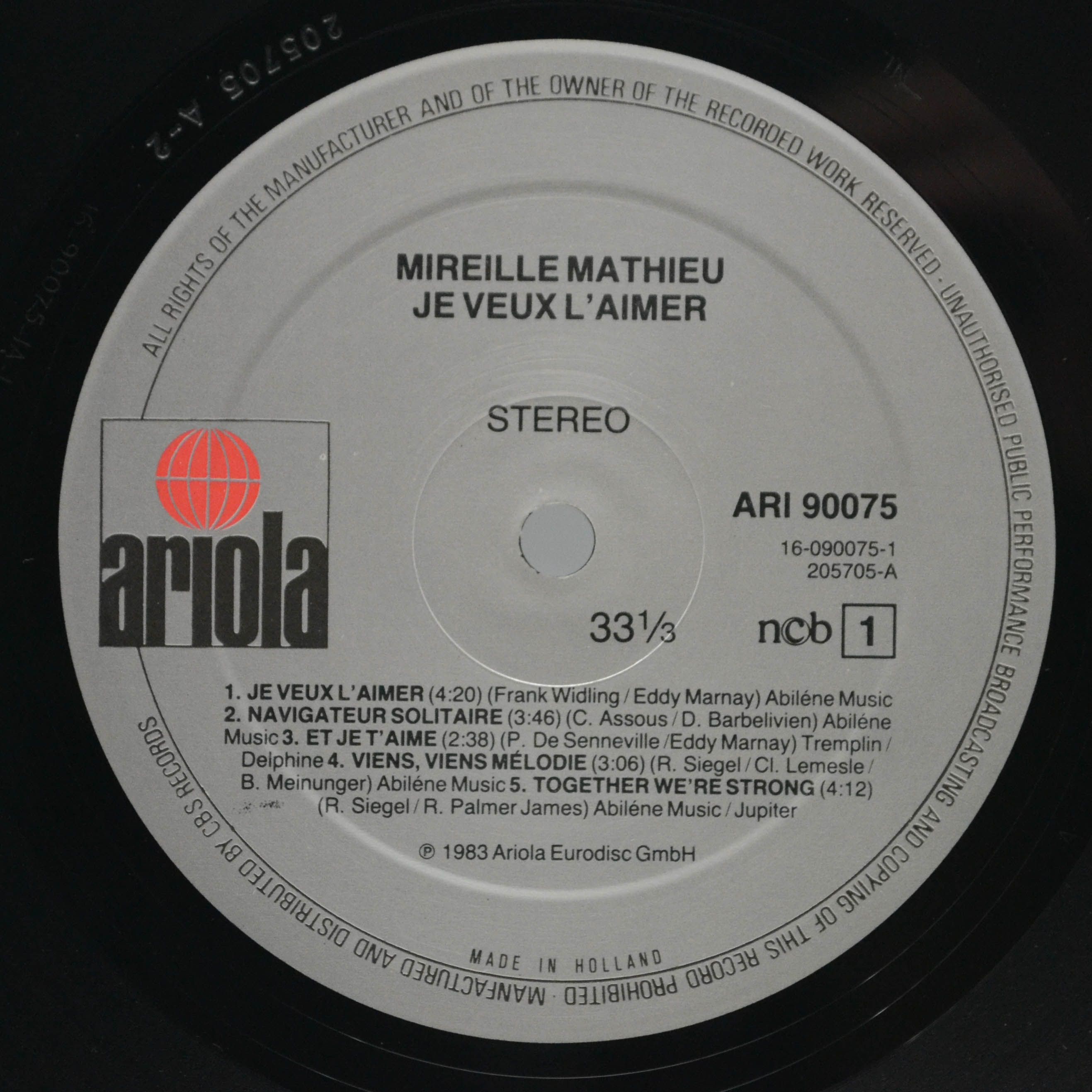 Mireille Mathieu — Je Veux L'aimer, 1983