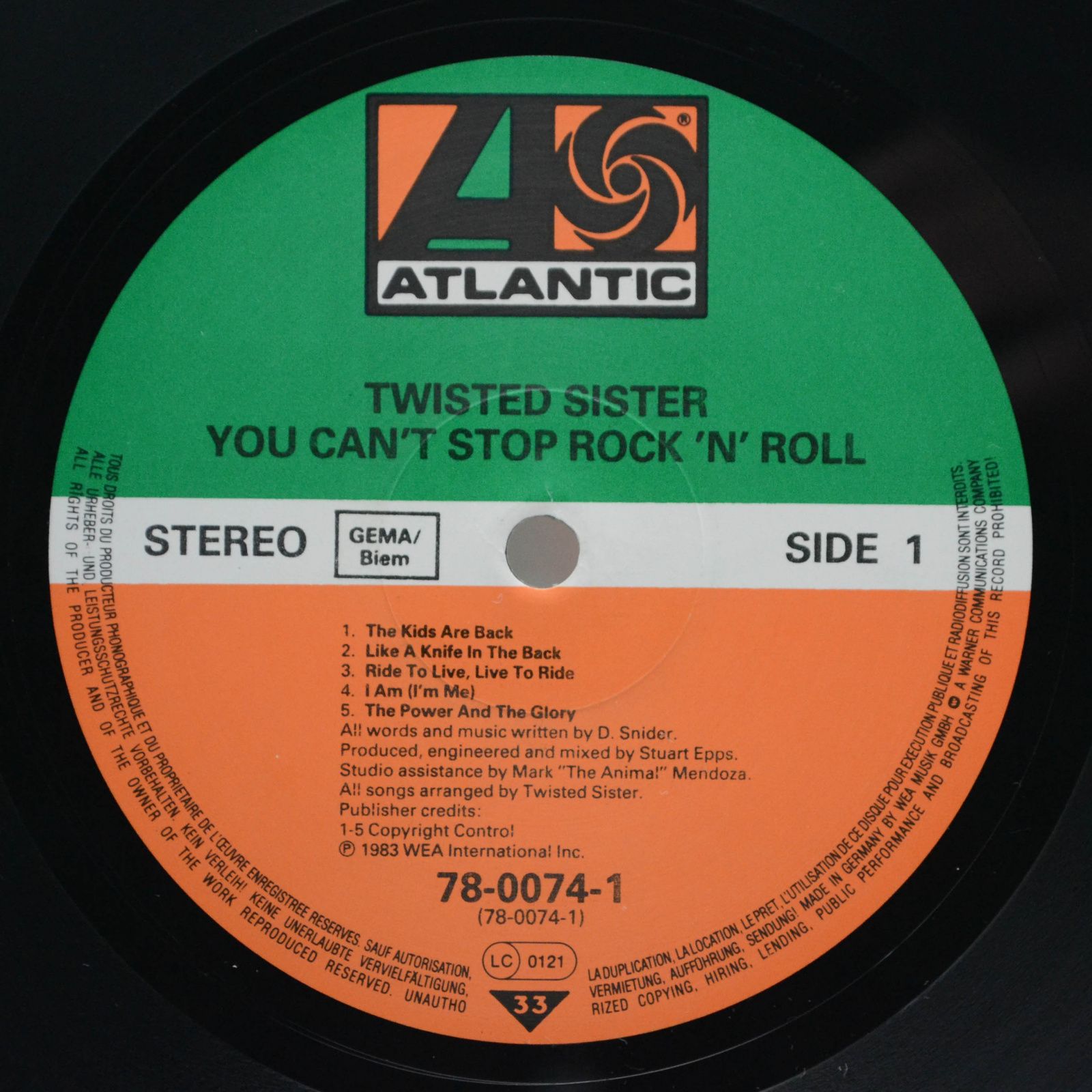 Twisted Sister — You Can't Stop Rock 'N' Roll, 1983