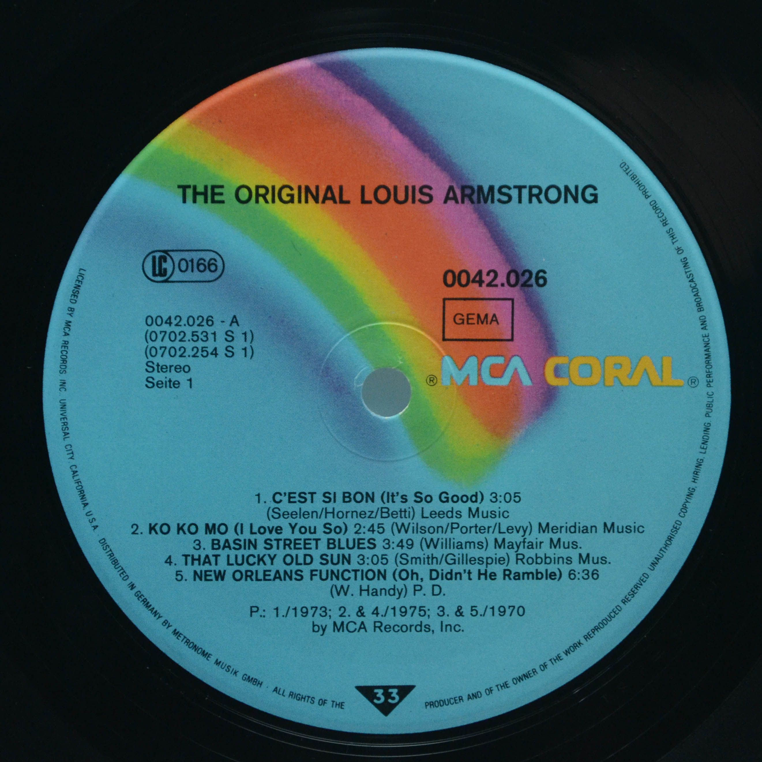 Louis Armstrong — The Original Louis Armstrong, 1978