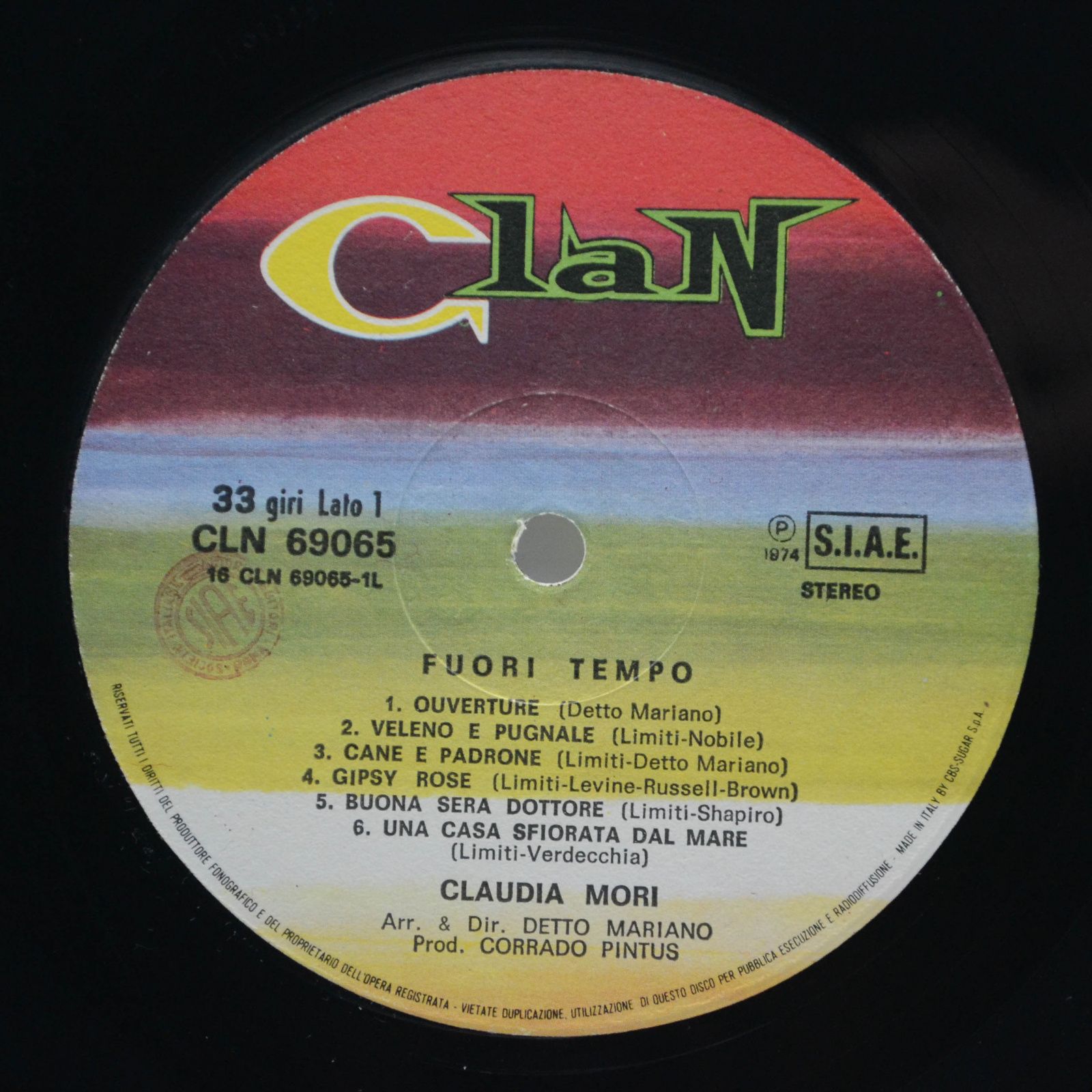 Claudia Mori — Fuori Tempo (1-st, Italy, Clan), 1974