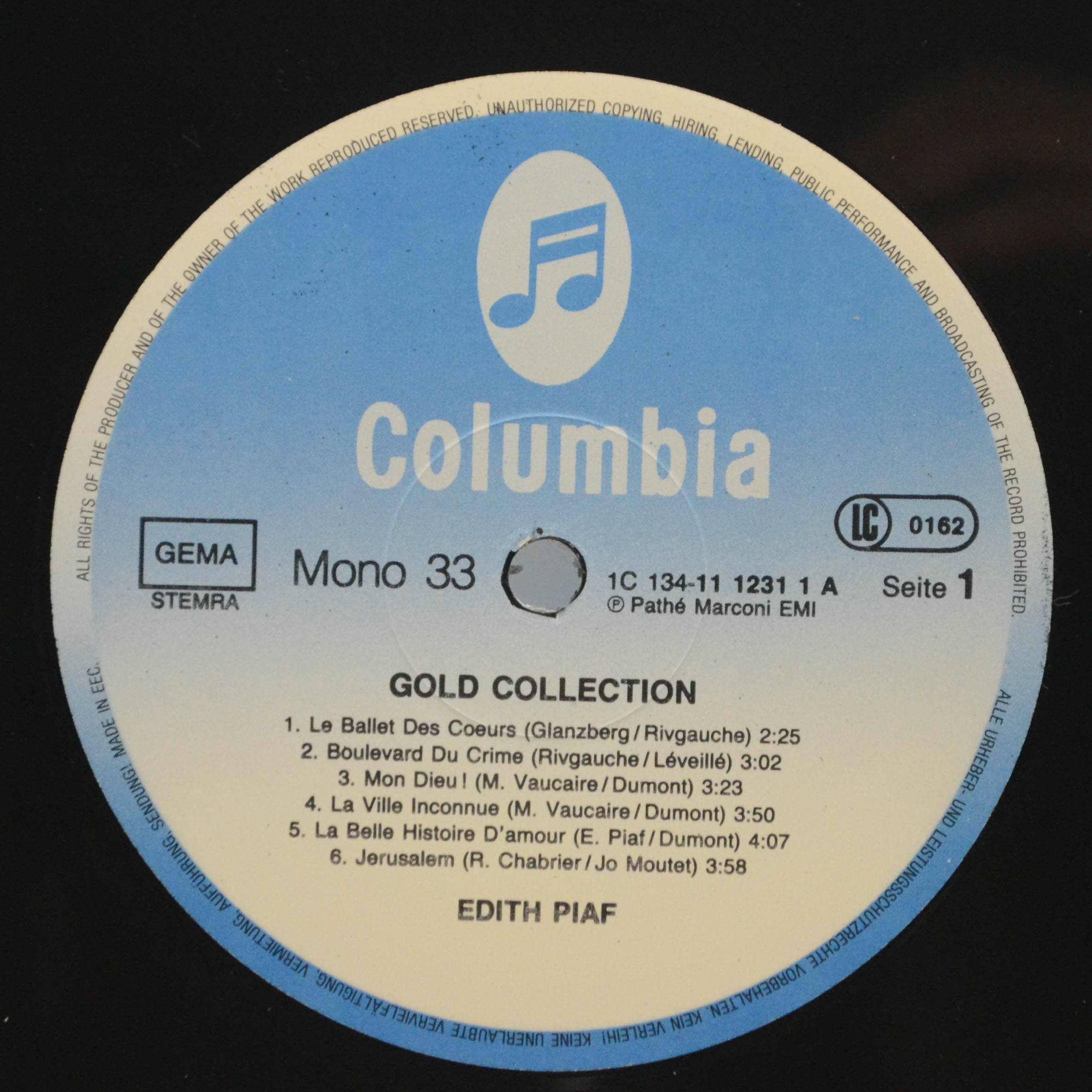 Виниловая пластинка Edith Piaf — Gold Collection (2LP), 1985