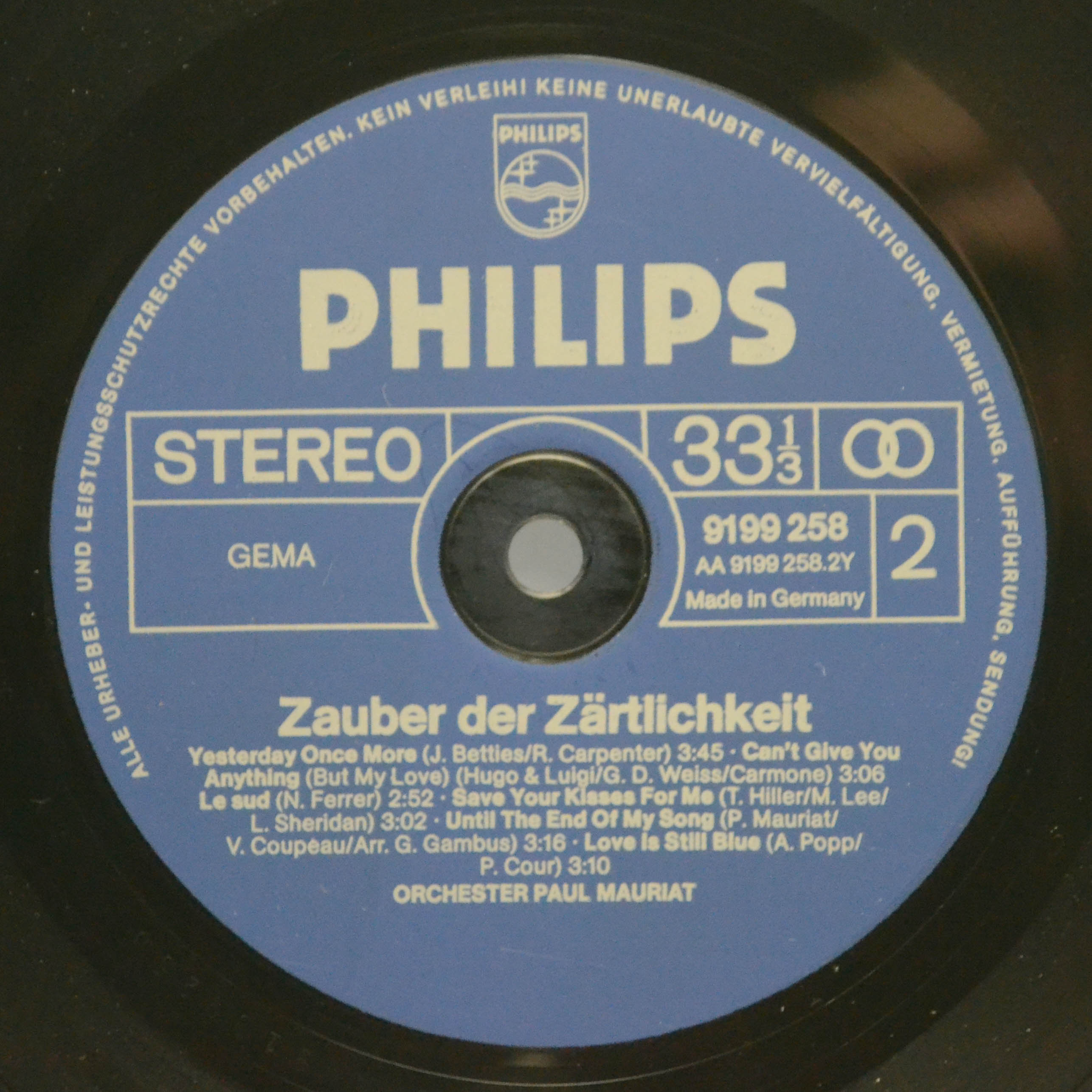 Orchester Paul Mauriat — Zauber Der Zärtlichkeit, 1977