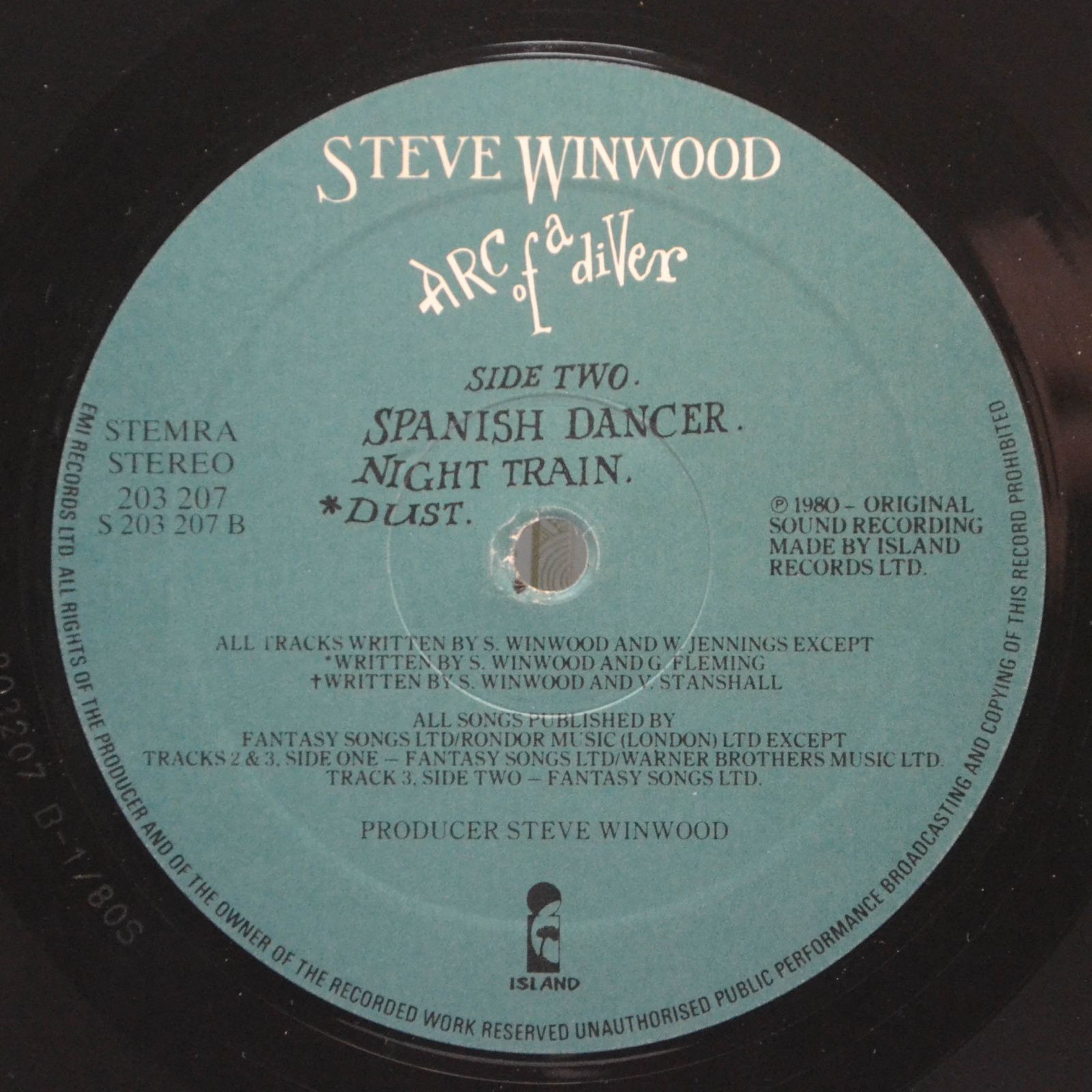 Steve Winwood — Arc Of A Diver, 1980