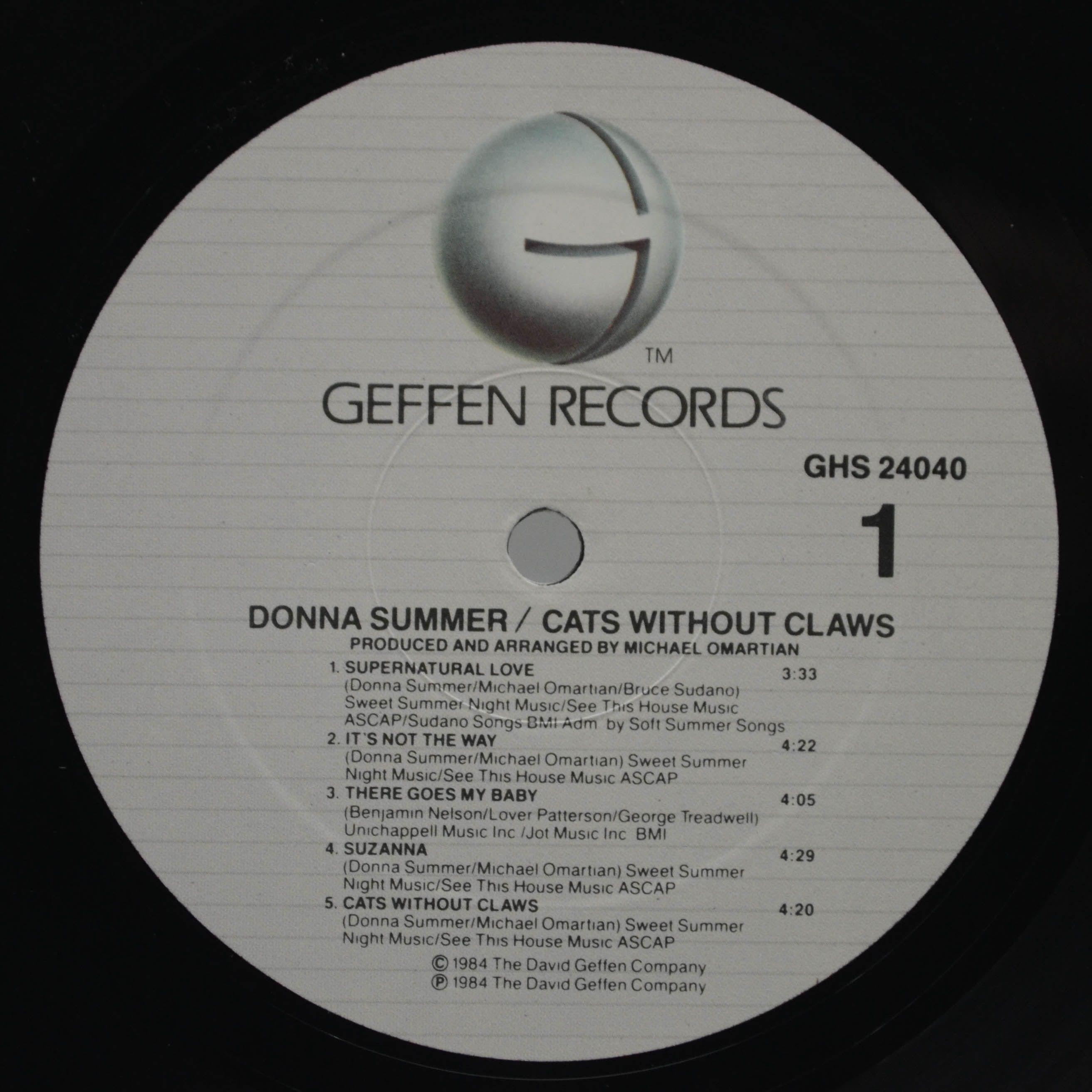 Donna Summer — Cats Without Claws (1-st, USA), 1984