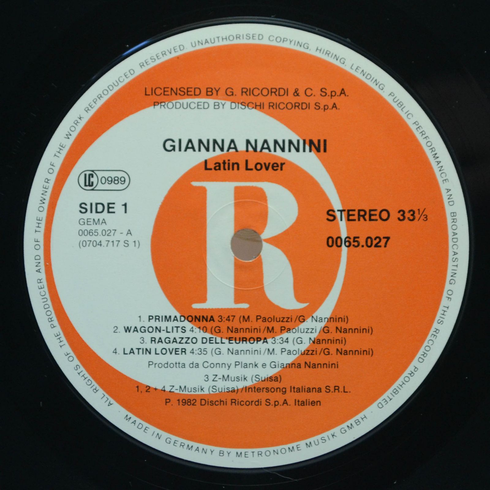 Gianna Nannini — Latin Lover, 1982