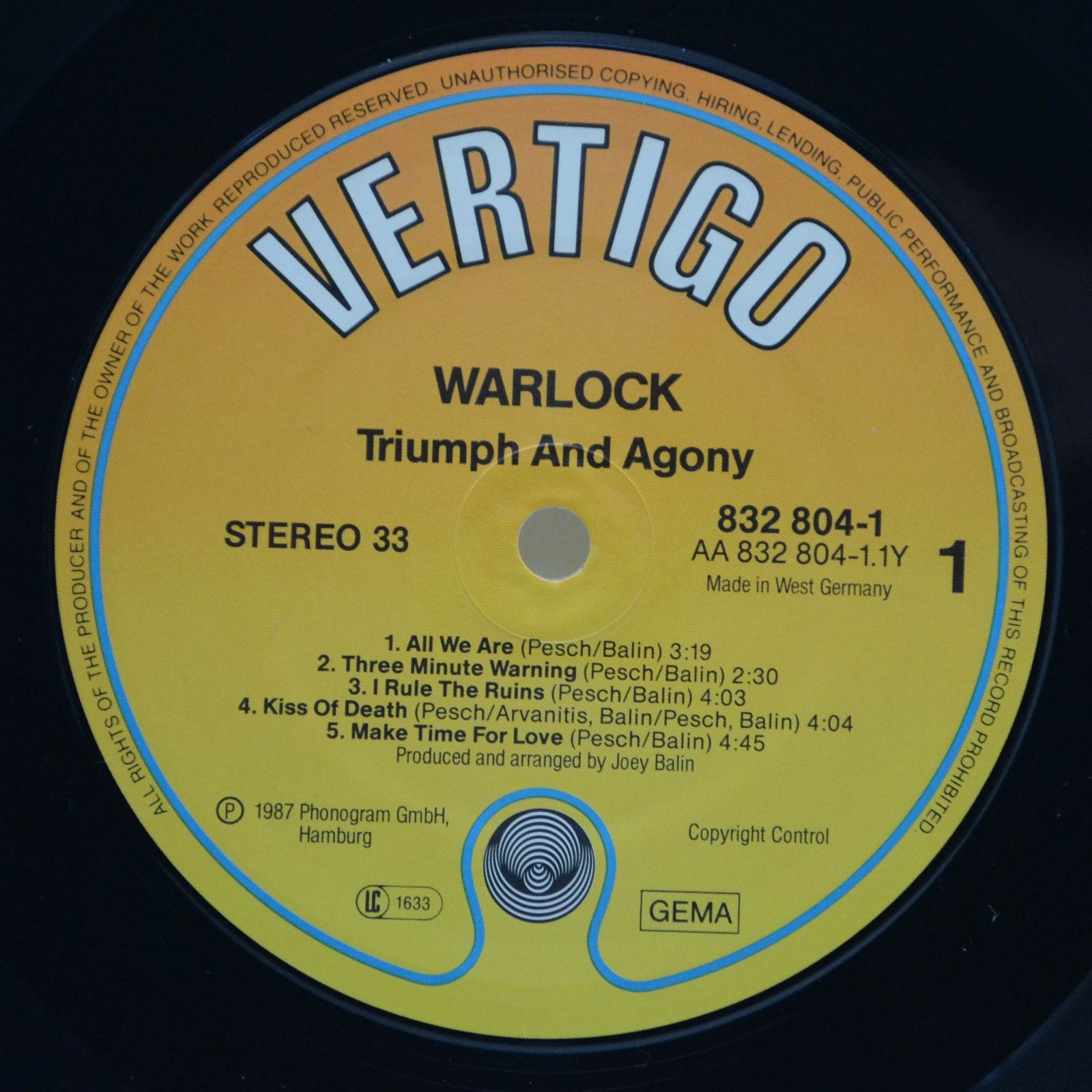 Warlock — Triumph And Agony, 1987