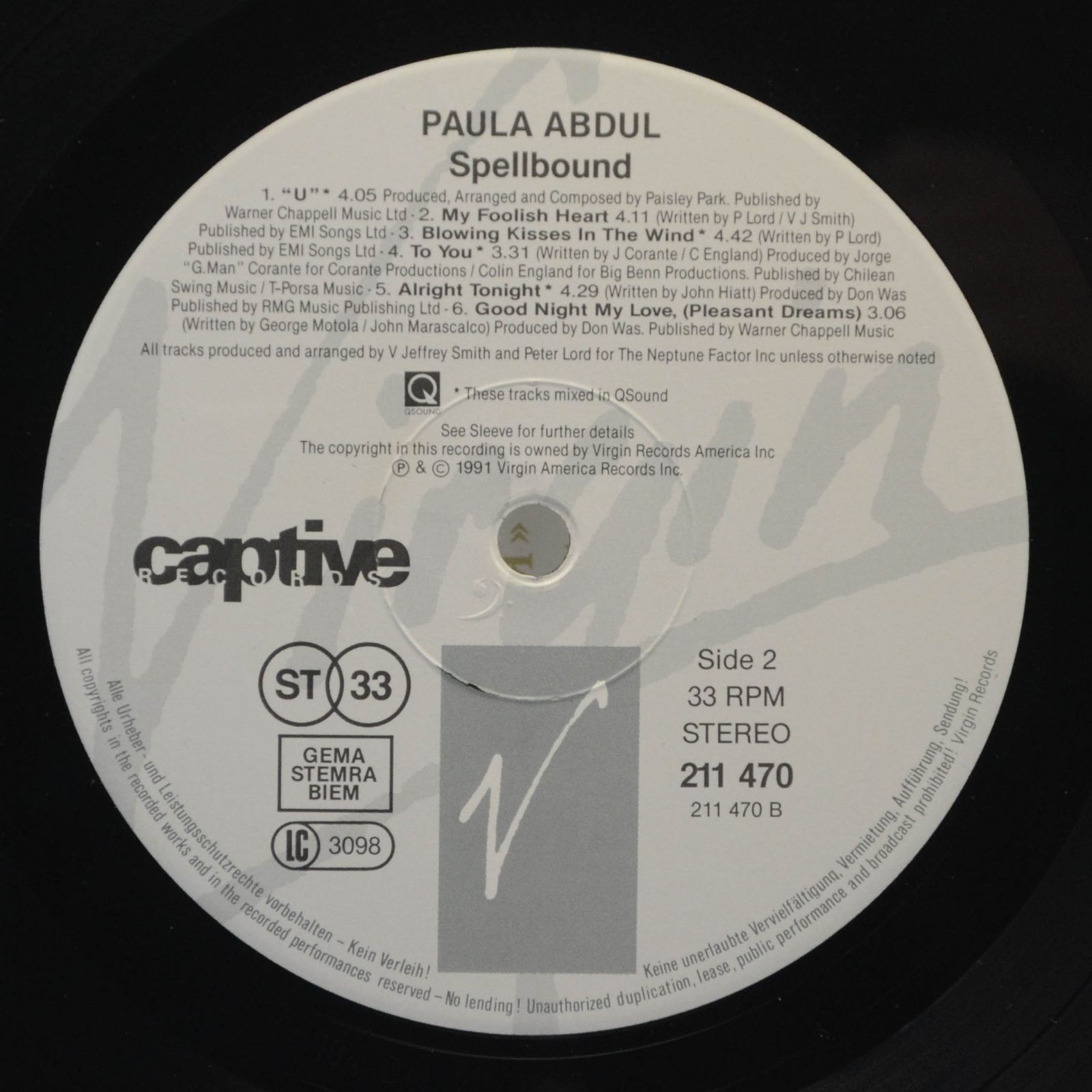 Paula Abdul — Spellbound, 1991