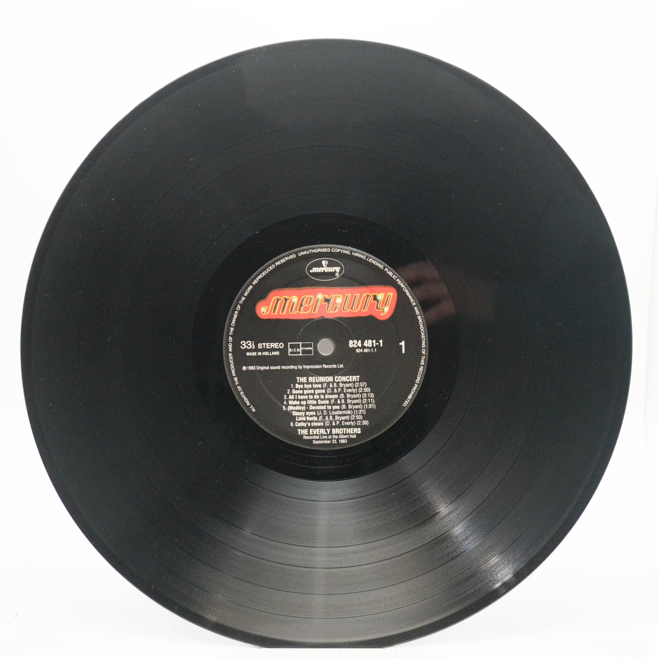 Виниловая пластинка Everly Brothers — The Reunion Concert (2LP), 1983