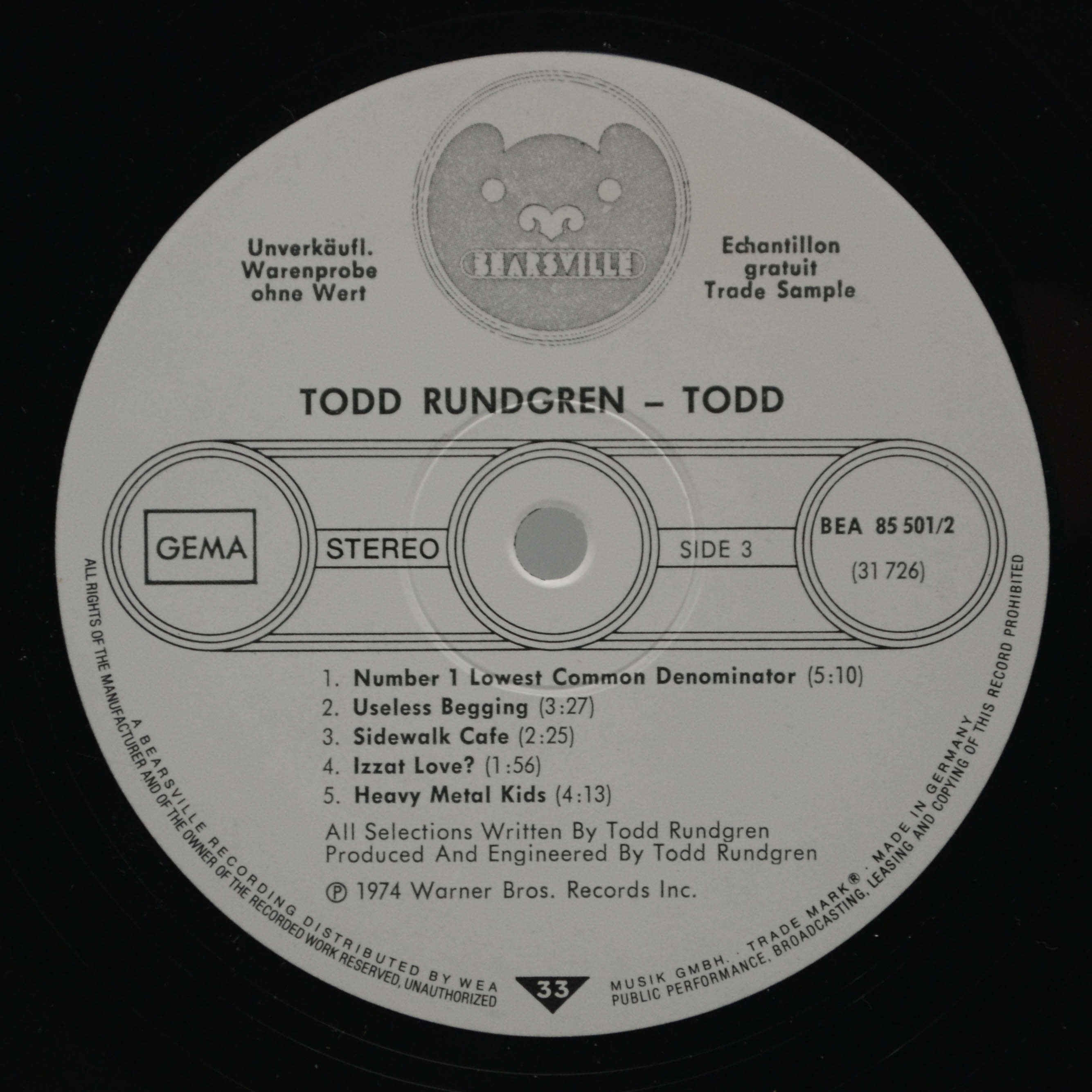Todd Rundgren — Todd (2LP), 1974