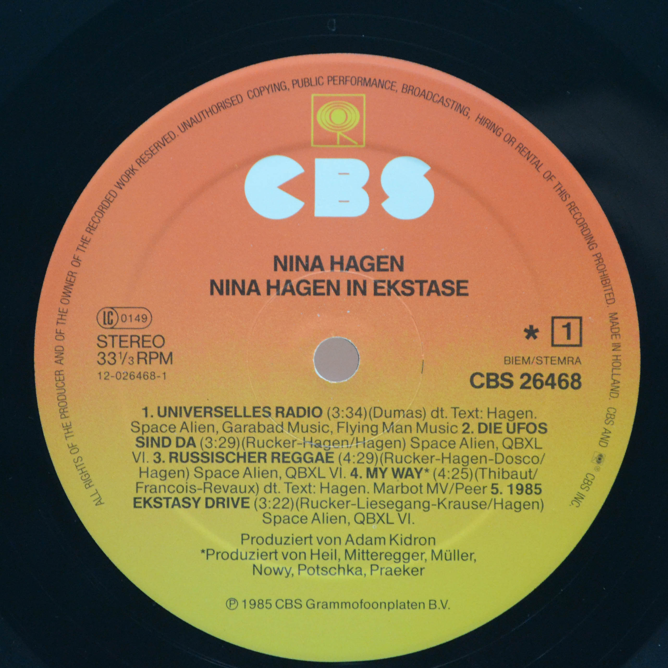 Nina Hagen — In Ekstase, 1985