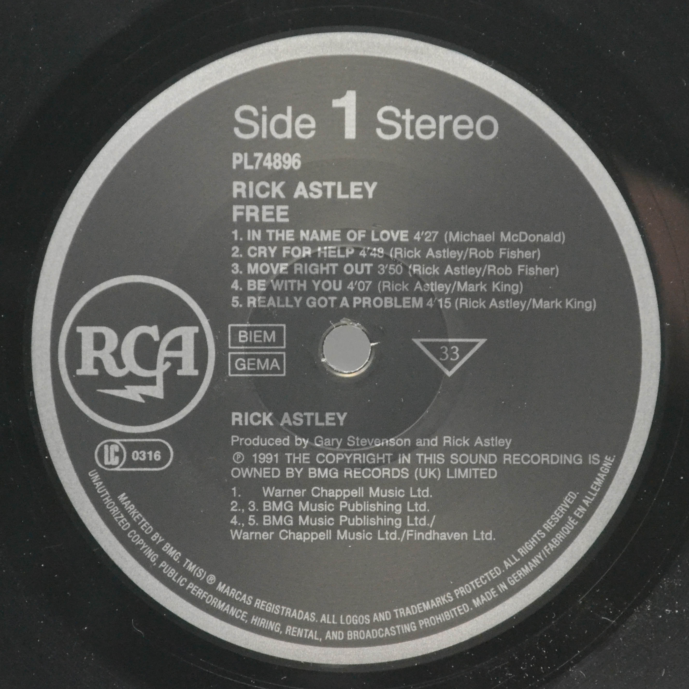 Rick Astley — Free, 1991