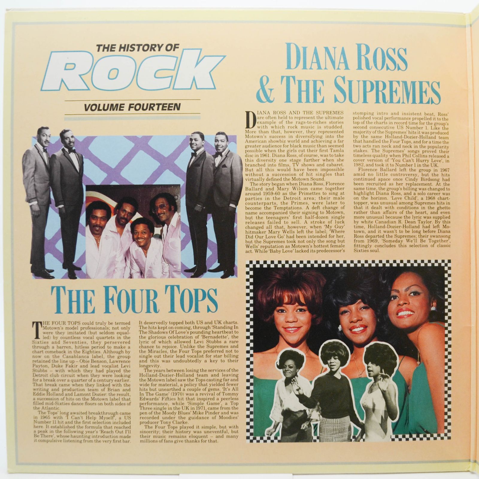 Four Tops / Diana Ross & The Supremes / Smokey Robinson & The Miracles / Stevie Wonder — The History Of Rock (Volume Fourteen) (2LP, UK), 1983