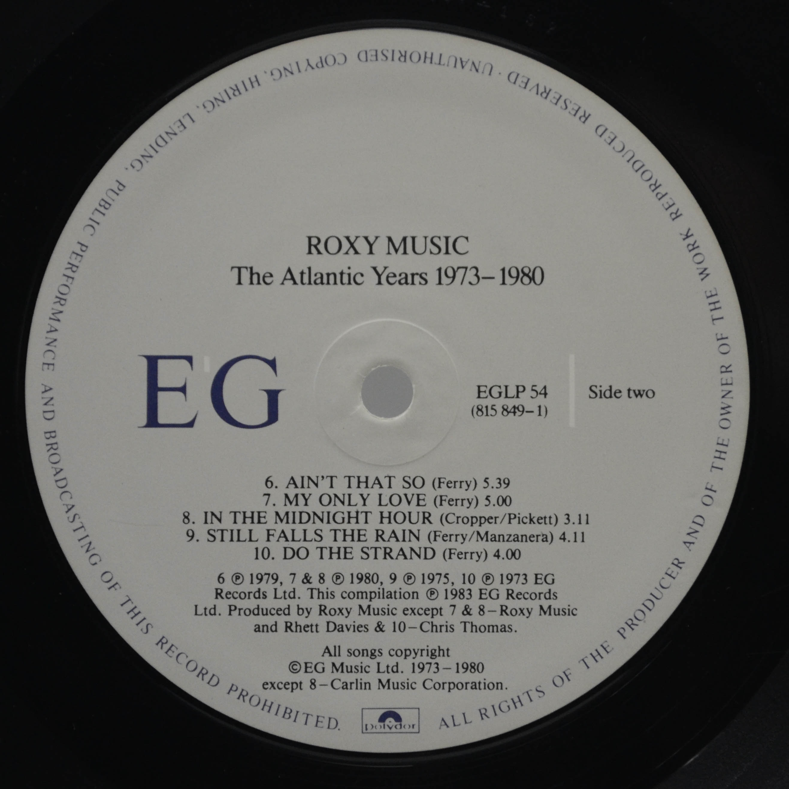 Roxy Music — The Atlantic Years 1973 - 1980, 1983