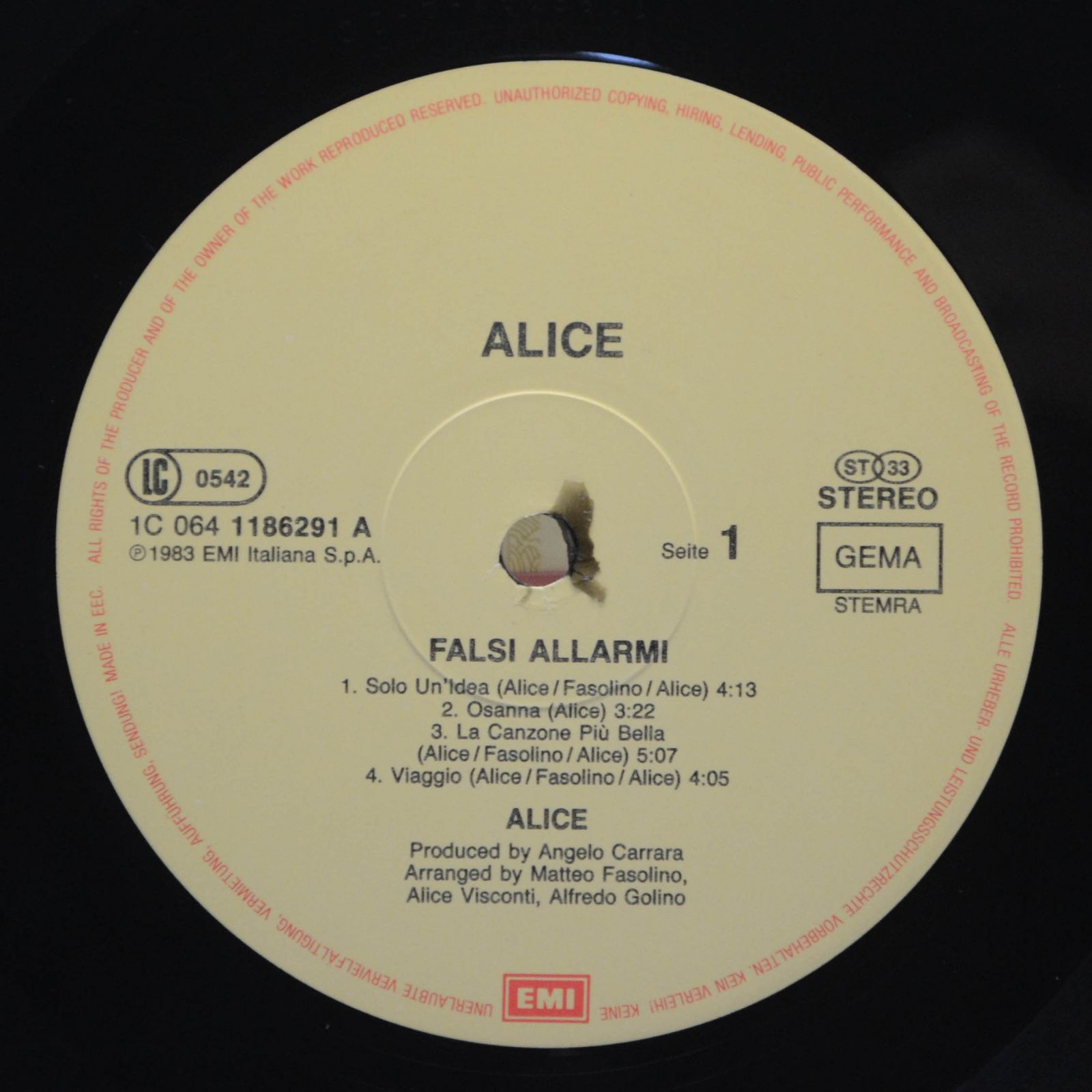 Alice — Falsi Allarmi, 1983