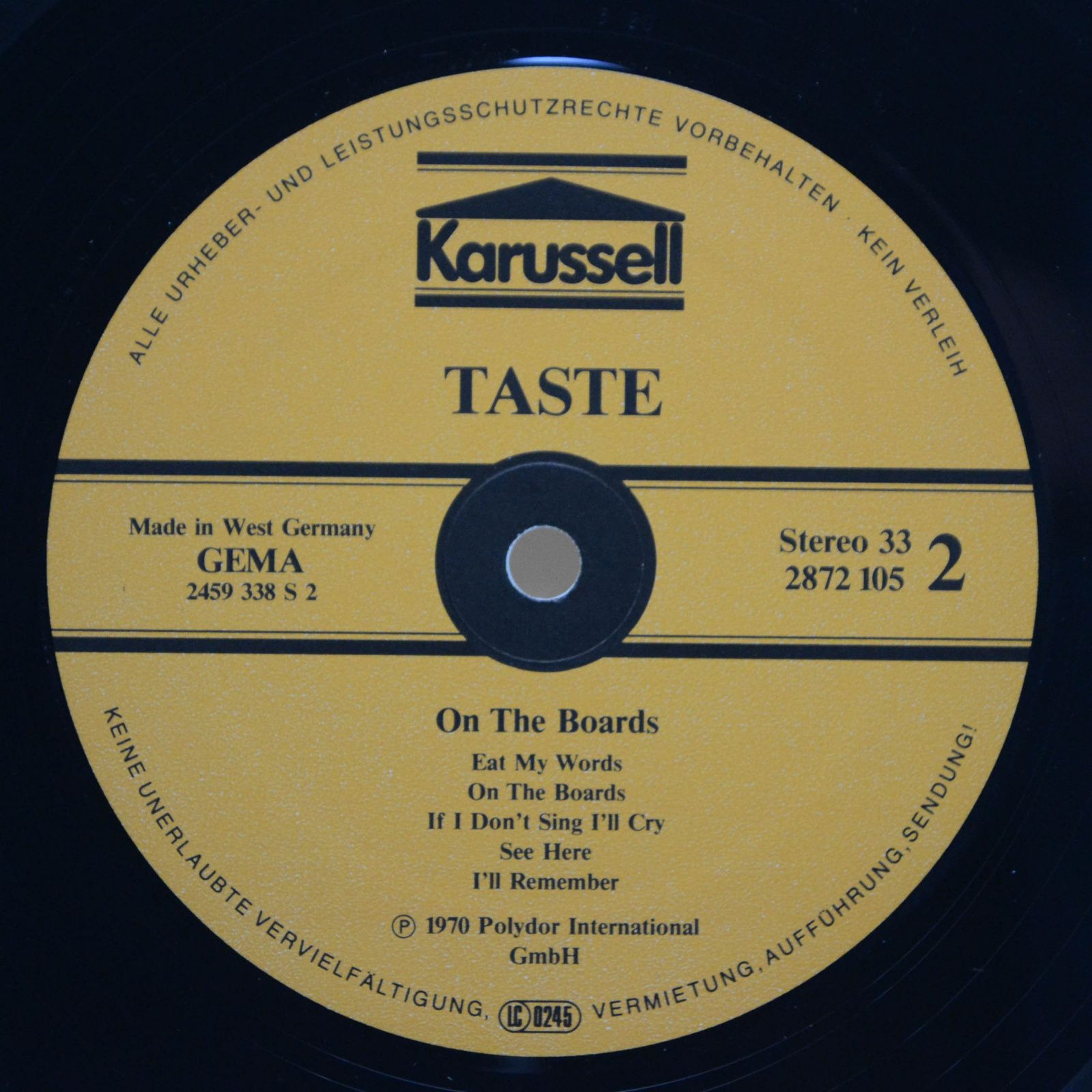 Taste — On The Boards, 1970
